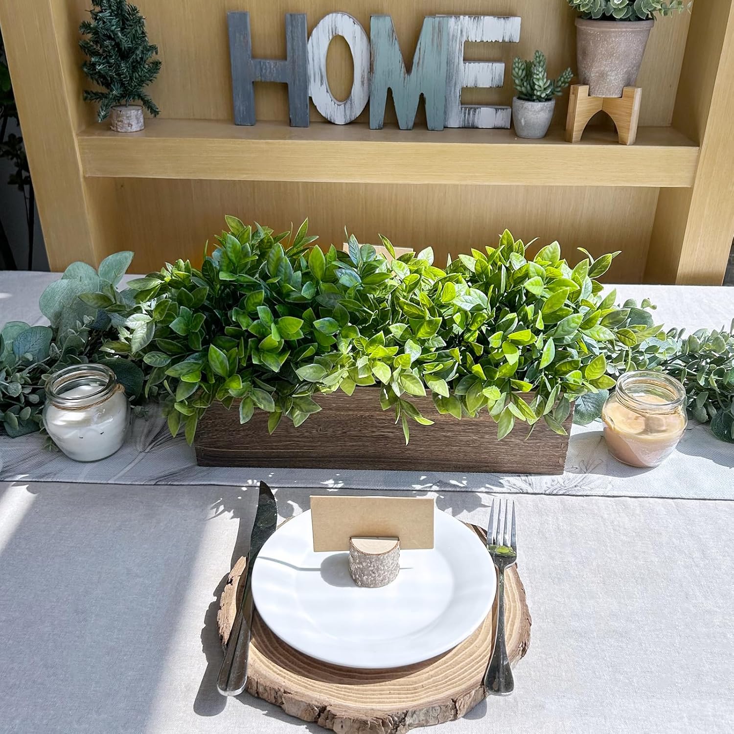Winlyn 14 Inch Artificial Boxwood Plant Decor