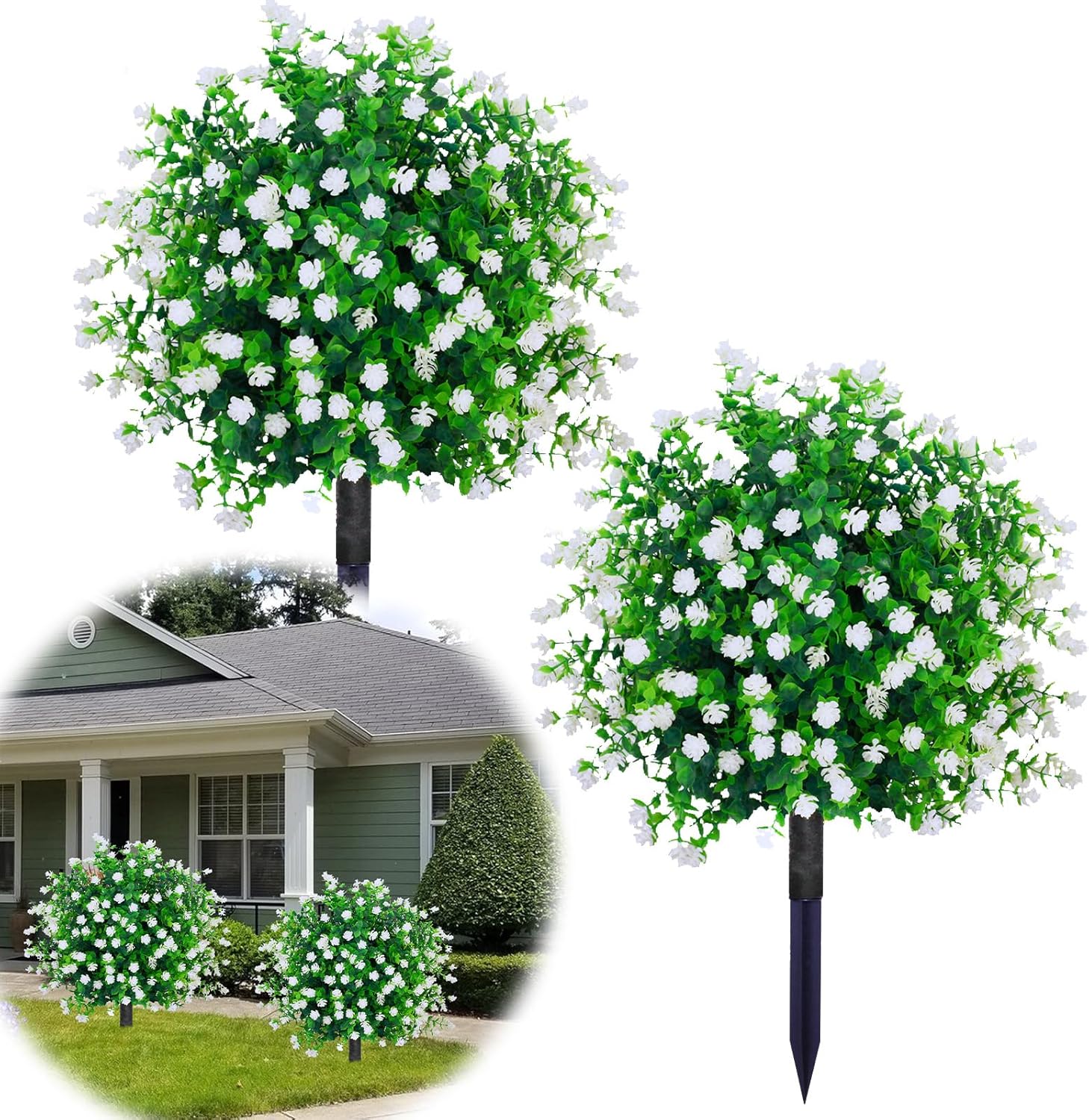 Boxwood Topiary Balls Artificial Plants Set of 2