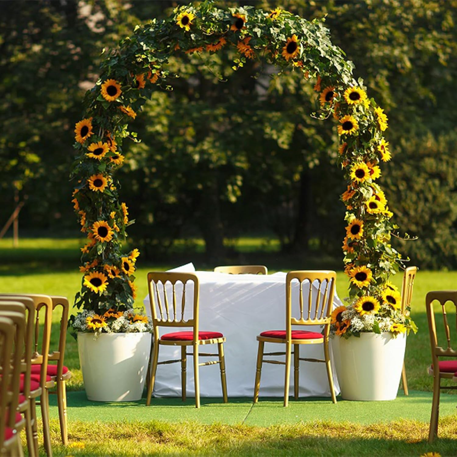 4 Pack Silk Sunflower Garland for Fall Decor