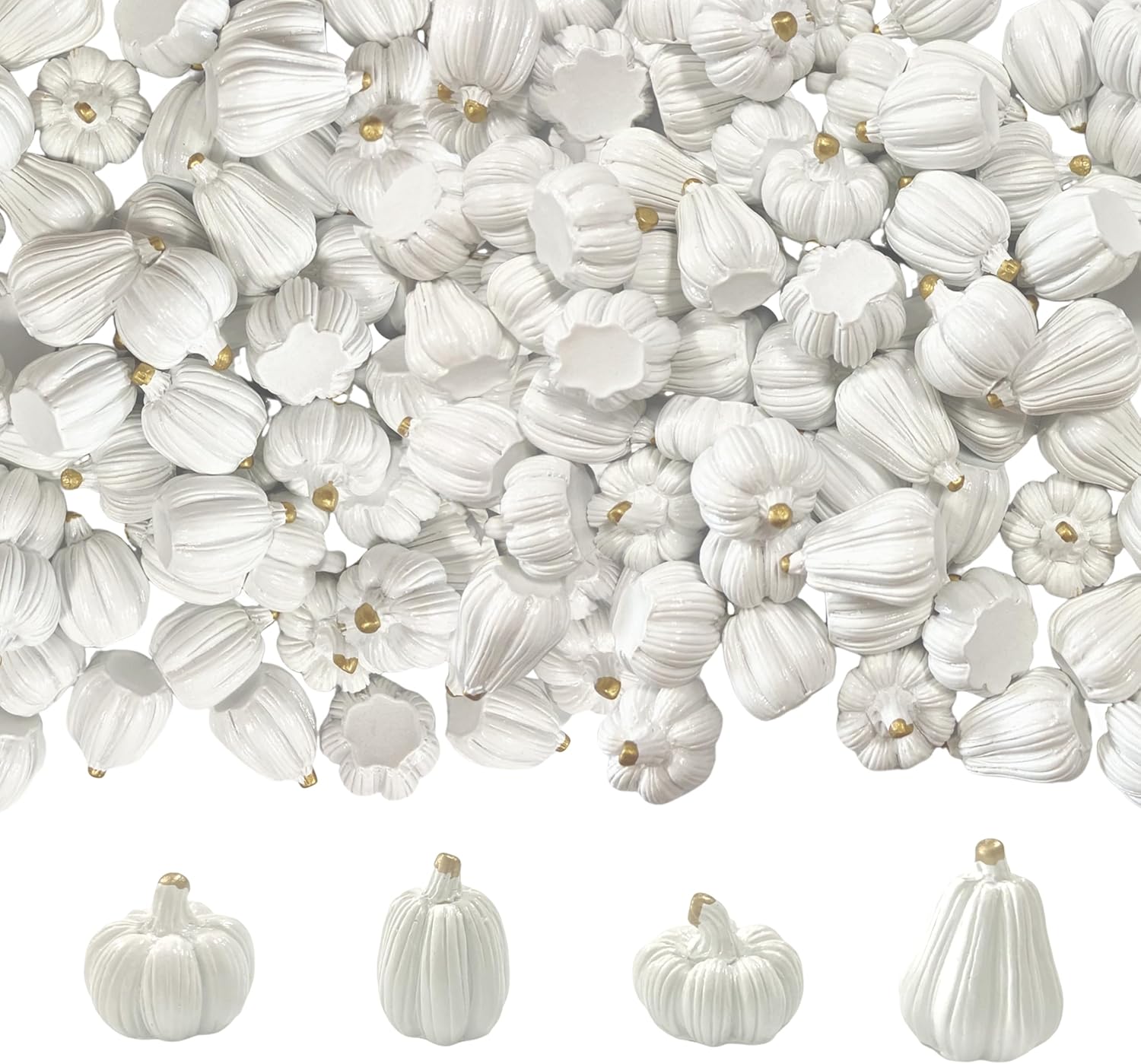 FESTGLOX 100Pcs Mini Resin Pumpkins for Fall Decor