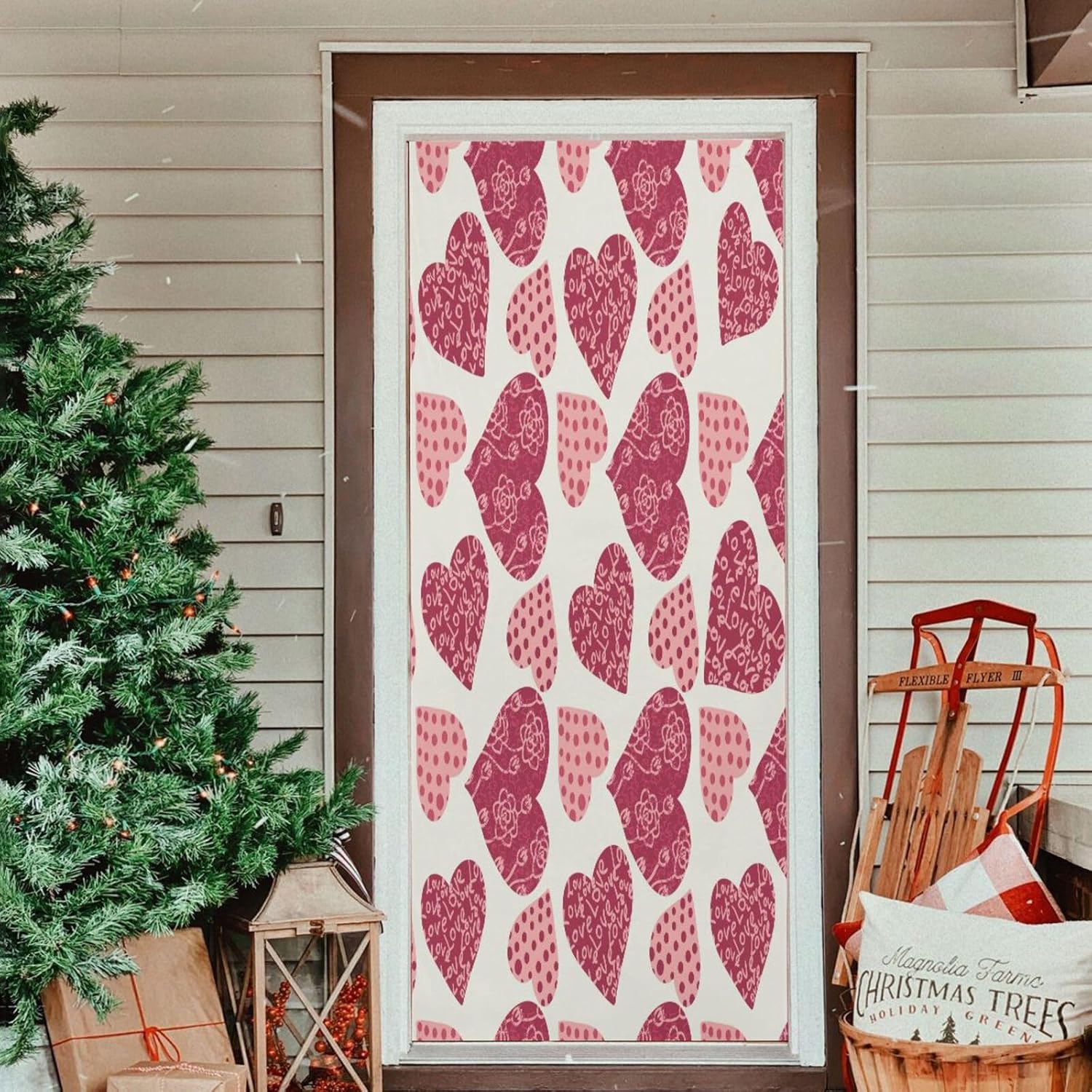 Susiyo Heart Door Decoration 32x79 Inches Stretch Fabric