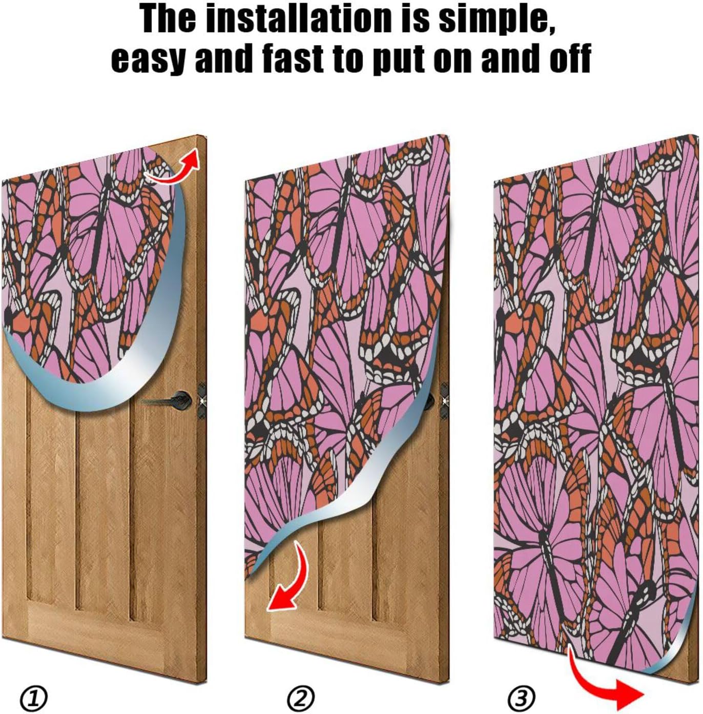 Susiyo Pink Butterfly Halloween Door Cover 32x79 in