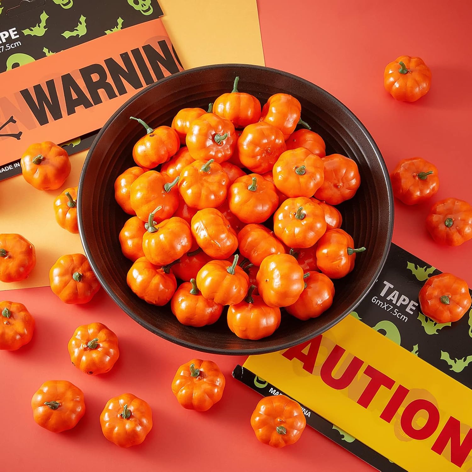 WILLBOND Artificial Mini Pumpkins 100 Pack Fall Decor