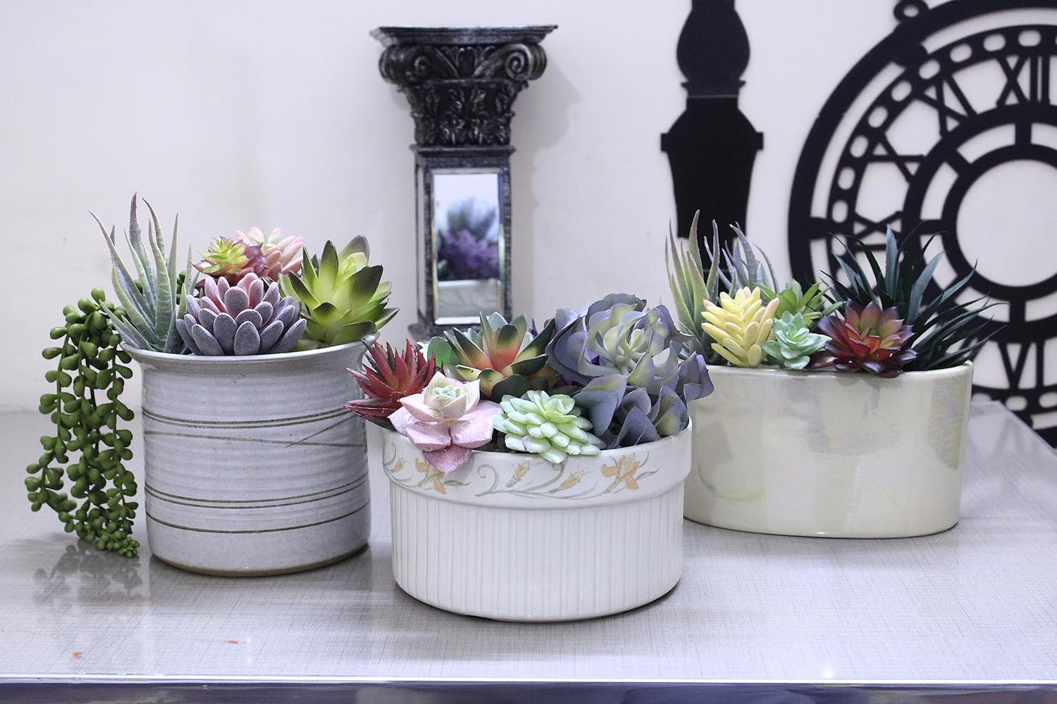 DECOROUS Realistic Fake Succulents 20 Pack Artificial Plants