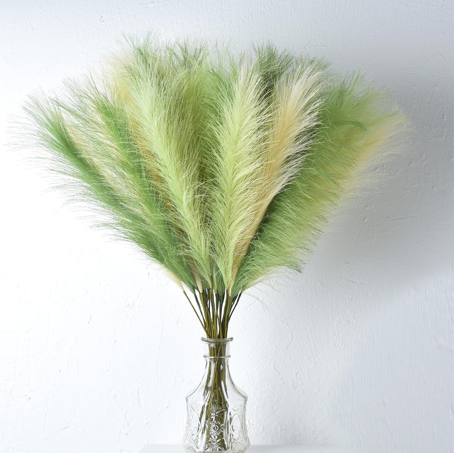 LSKYTOP Green Pampas Grass Decor 23Inch 12pcs Artificial Bouquets