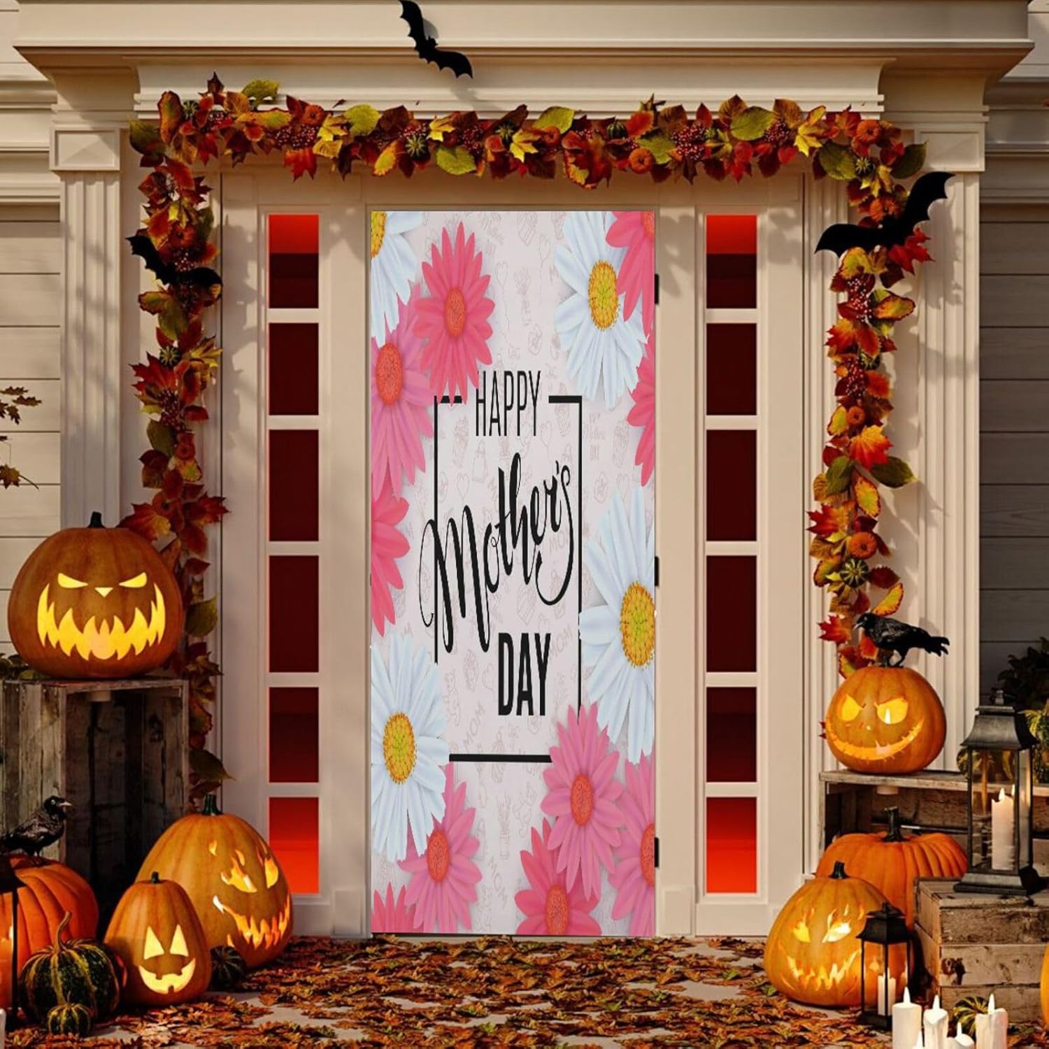 Susiyo Stretch Flowers Door Cover for Mothers Day
