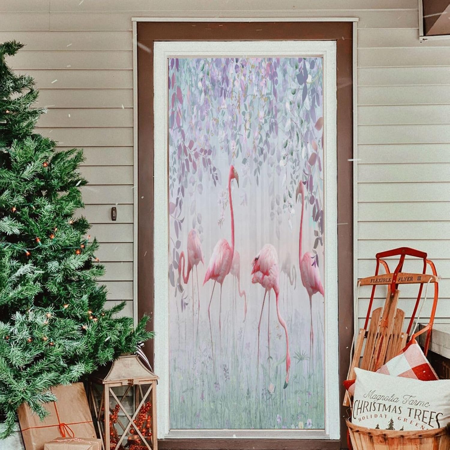 Susiyo Flamingos Garden Halloween Door Cover