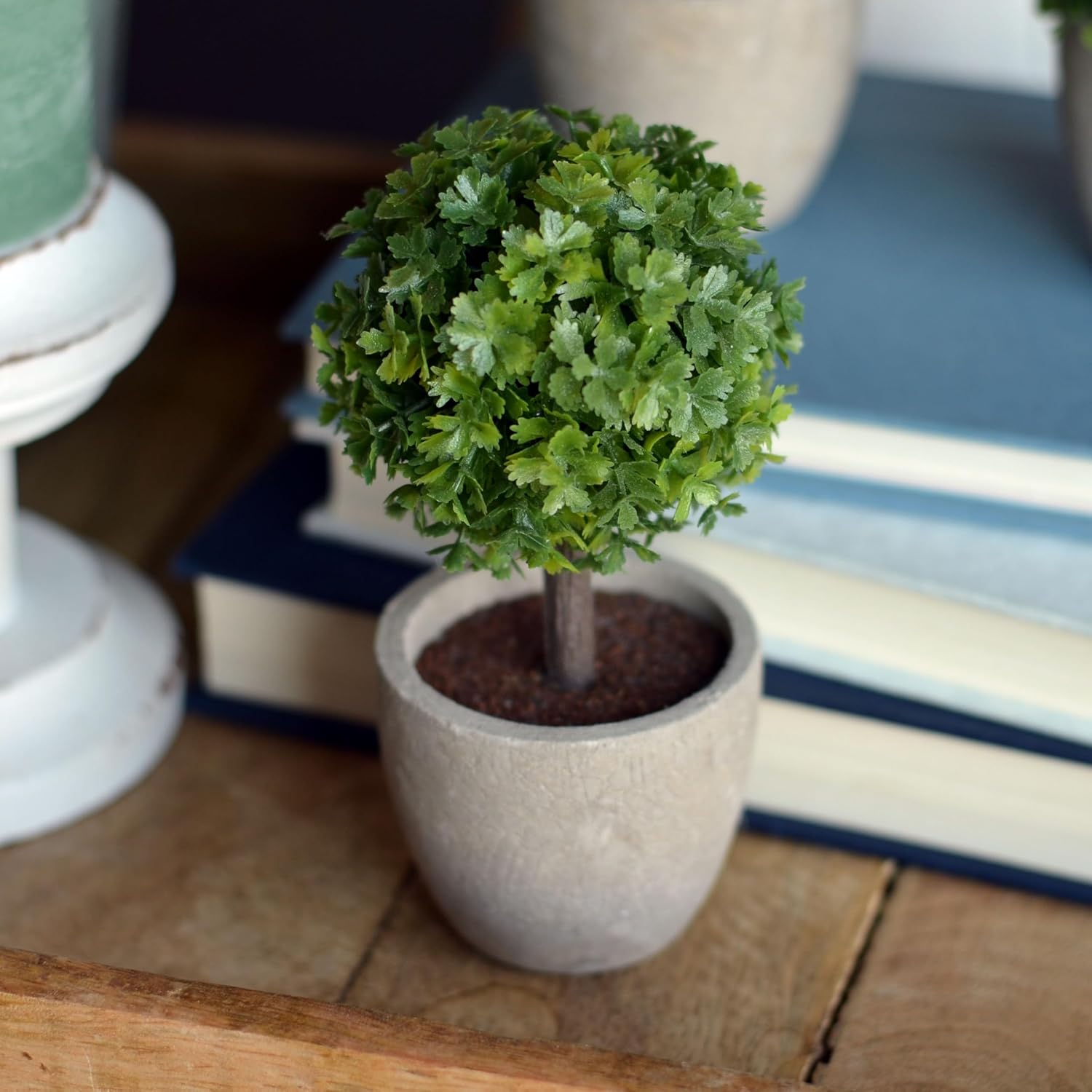 WHW Realistic Faux Boxwood Topiaries Set of 3