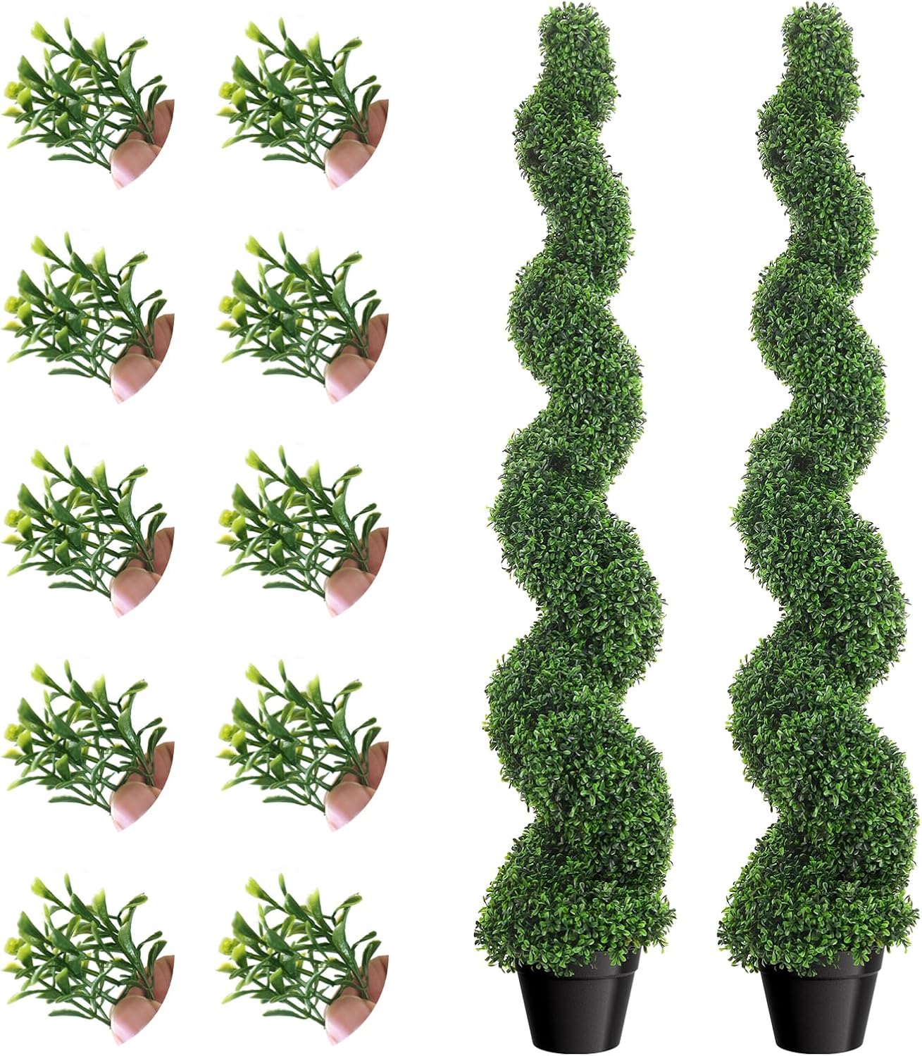 5 Ft Artificial Boxwood Spiral Topiary Trees 2 Pcs