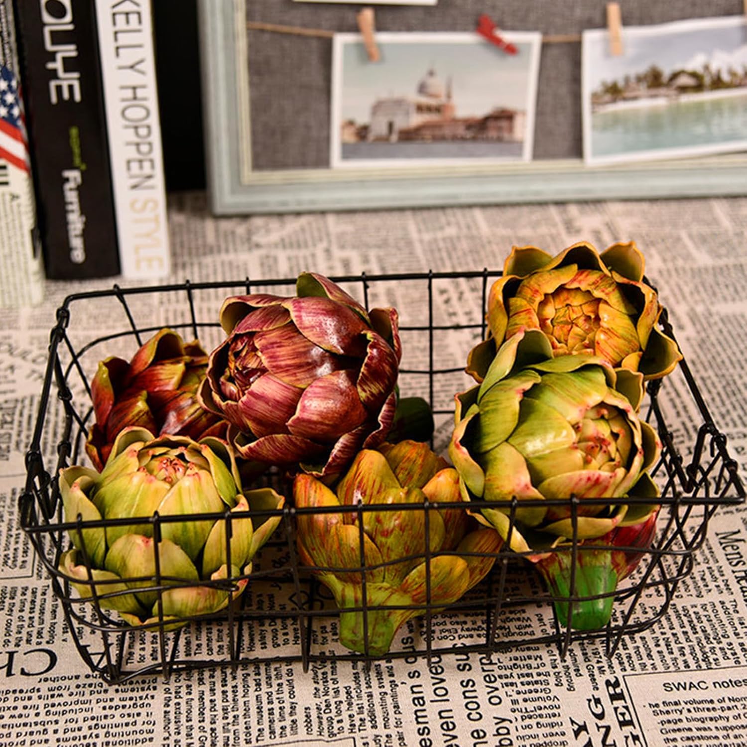 Realistic Artificial Artichoke Green Large 6PCS