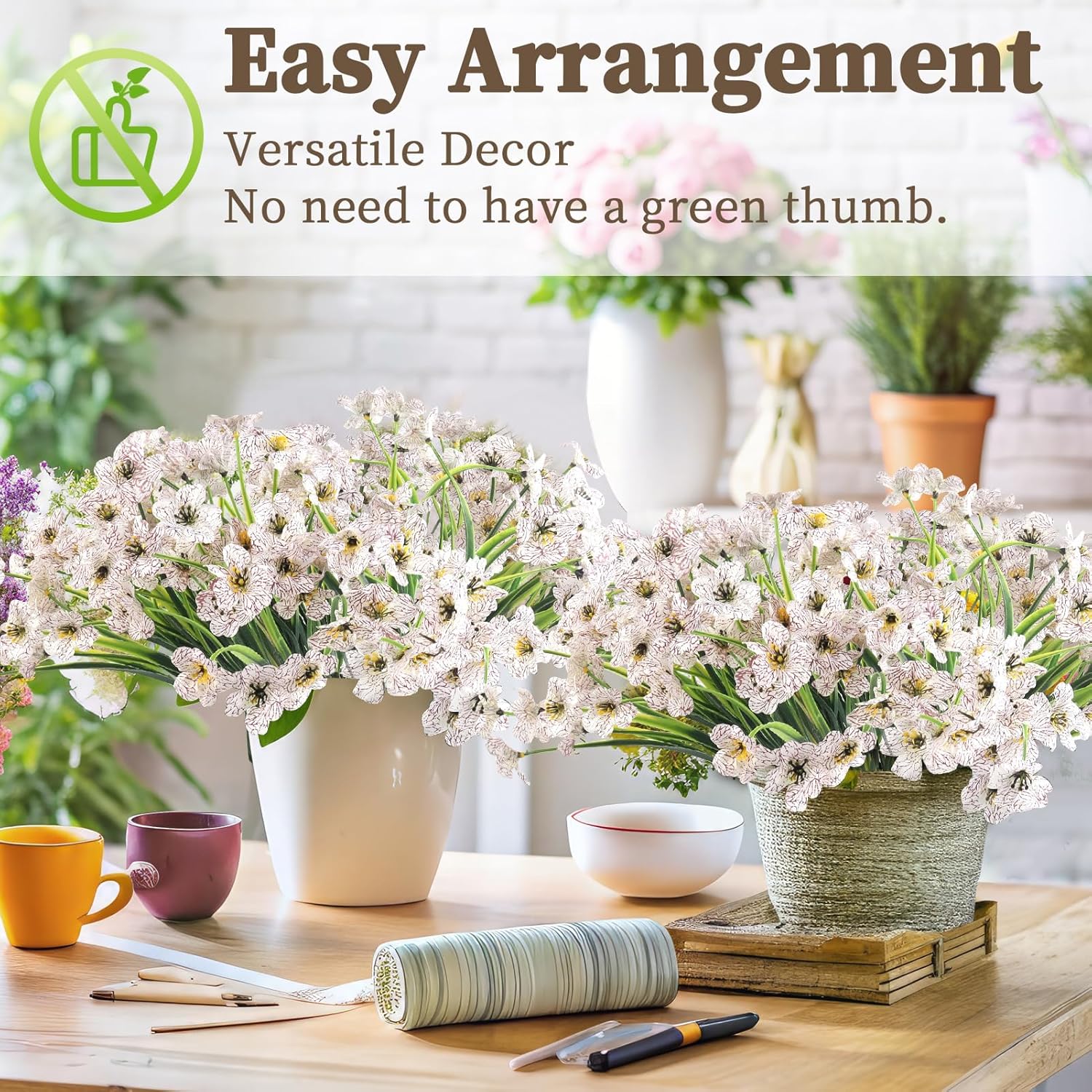 24 Bundle Artificial Flowers for Home Garden Decor