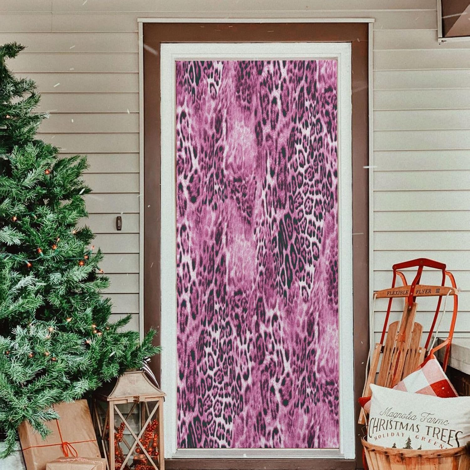 Susiyo Pink Animal Leopard Draft Stopper Door Cover