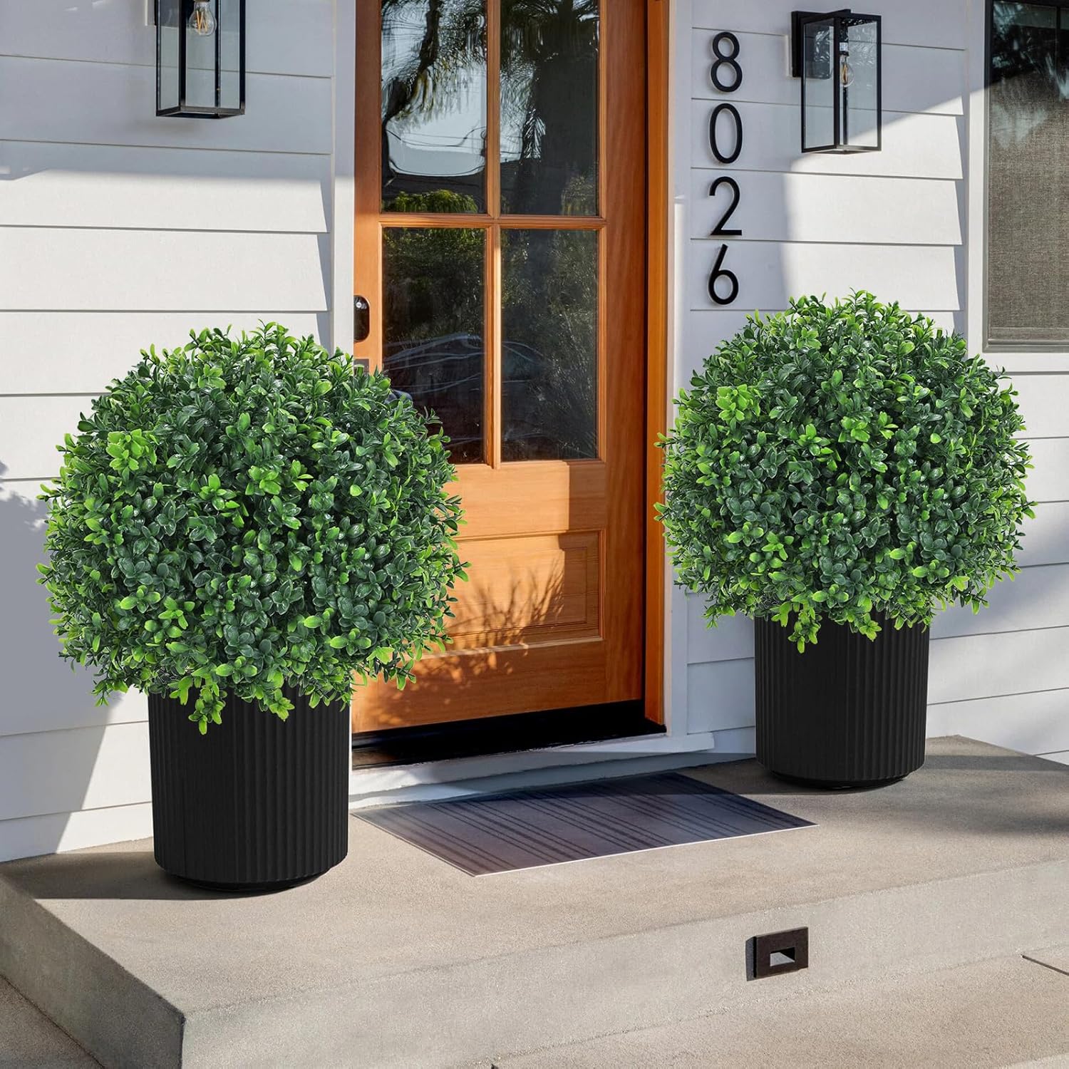 Artificial Boxwood Topiary Ball Tree 24 Set of 2