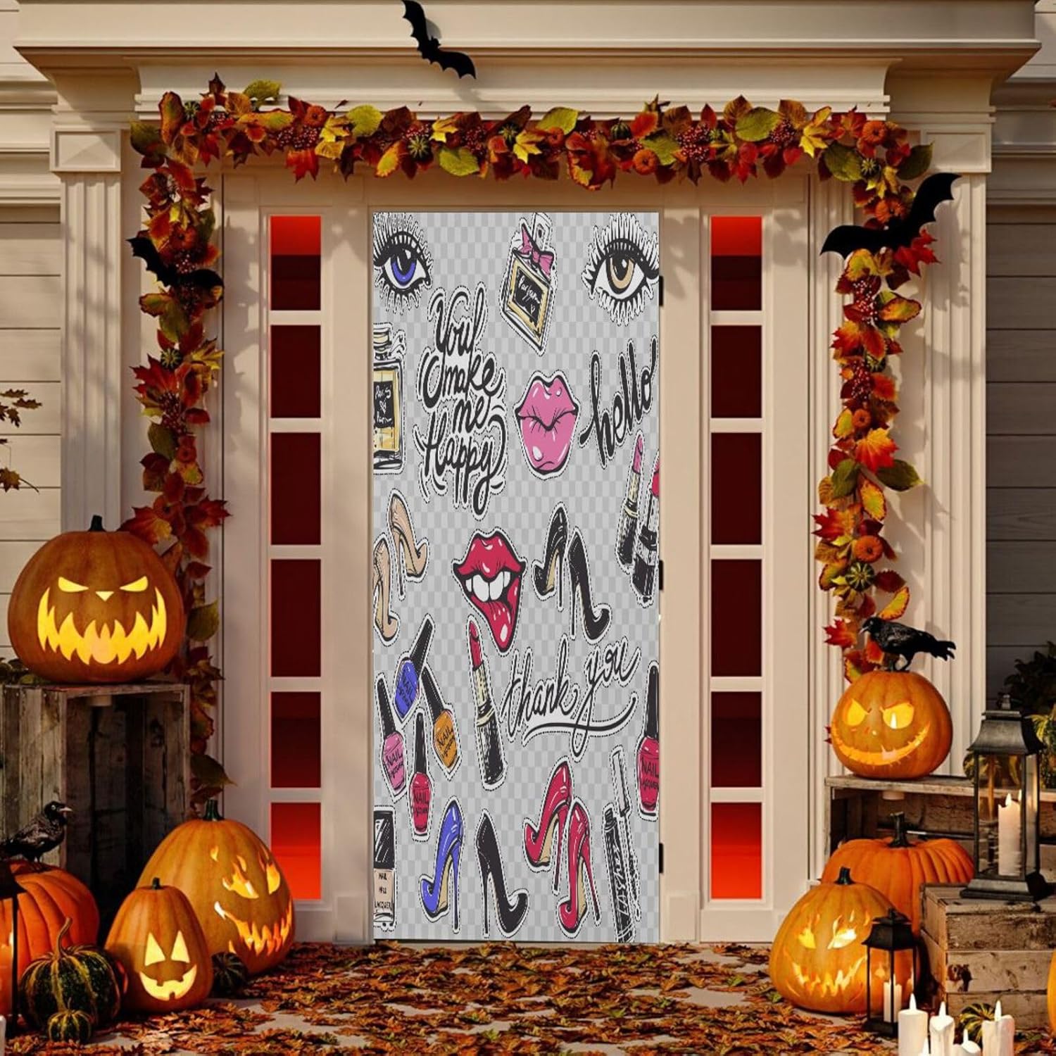 Susiyo Halloween Door Cover with Stretch Fabric