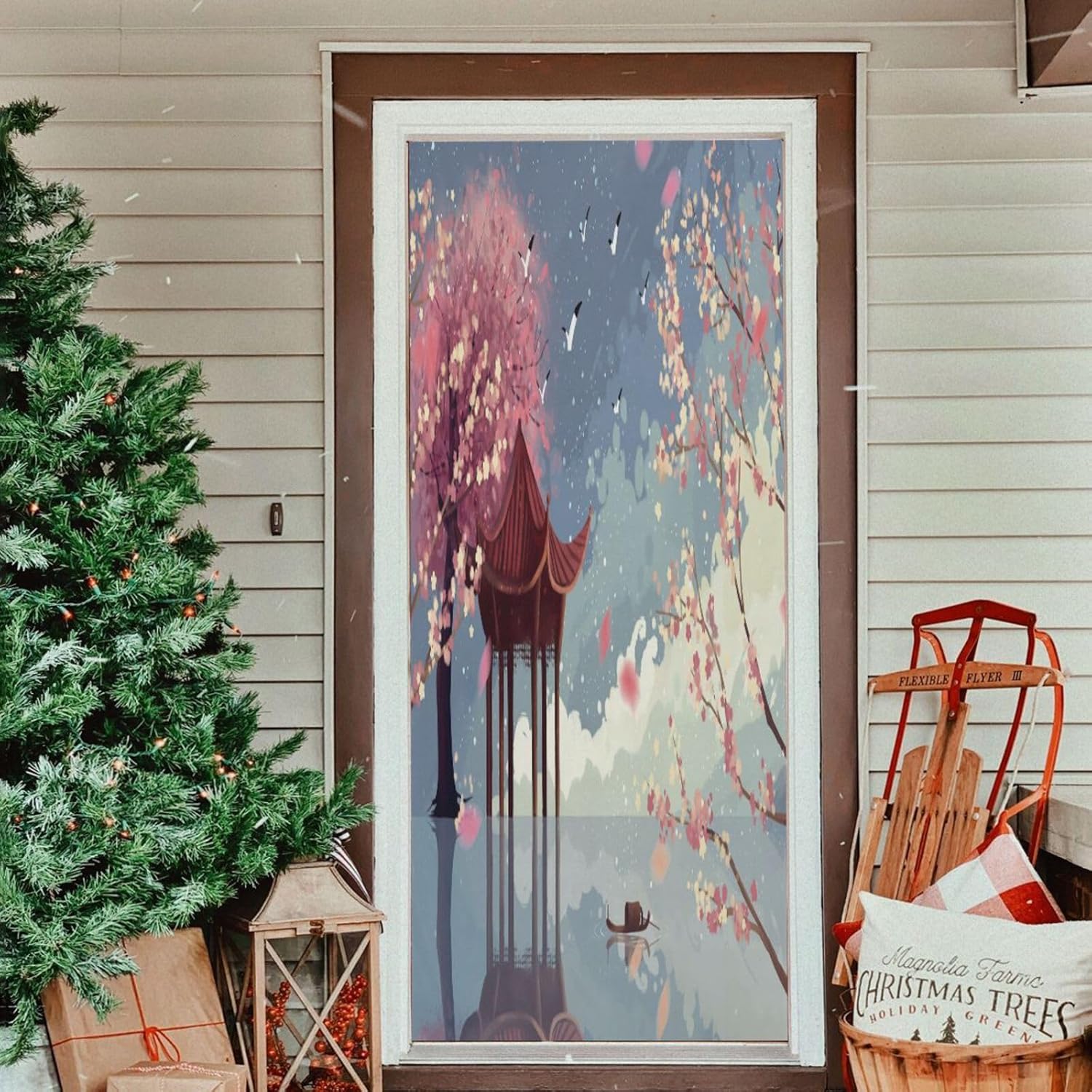 Susiyo Wonderland Halloween Door Cover Stretch Fabric 32x79 in