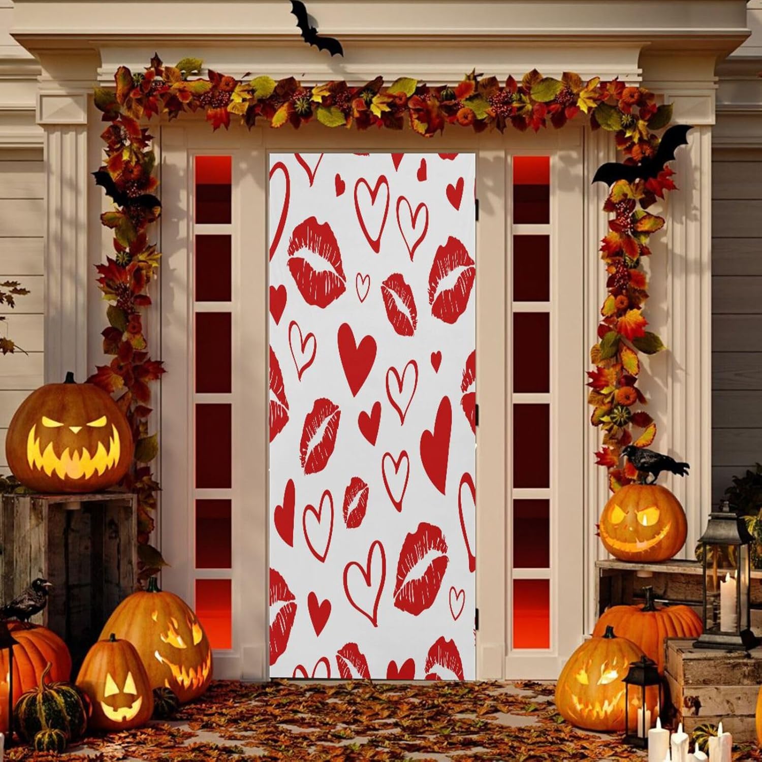 Susiyo Red Lips Kiss Halloween Door Cover