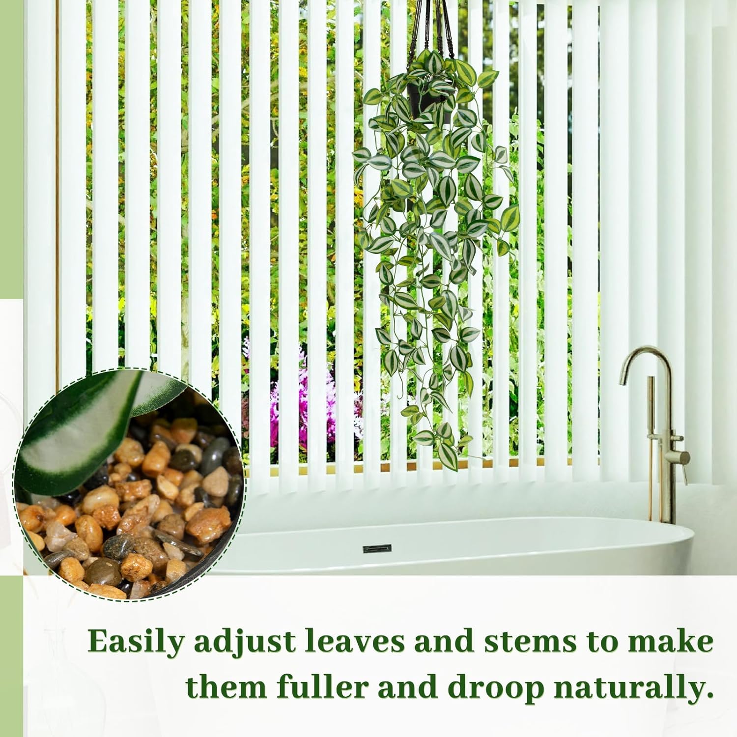 Artificial Hanging Vine Plant 39-Inch Black Pot