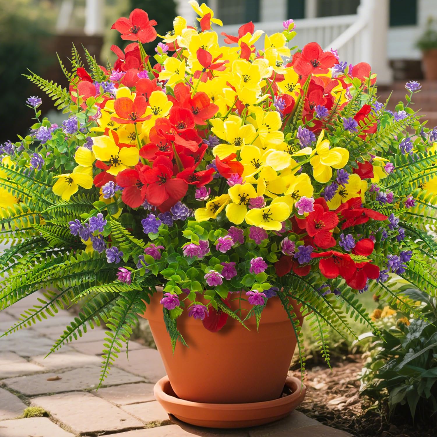 20 Packs Artificial Flowers for Outdoor Decor