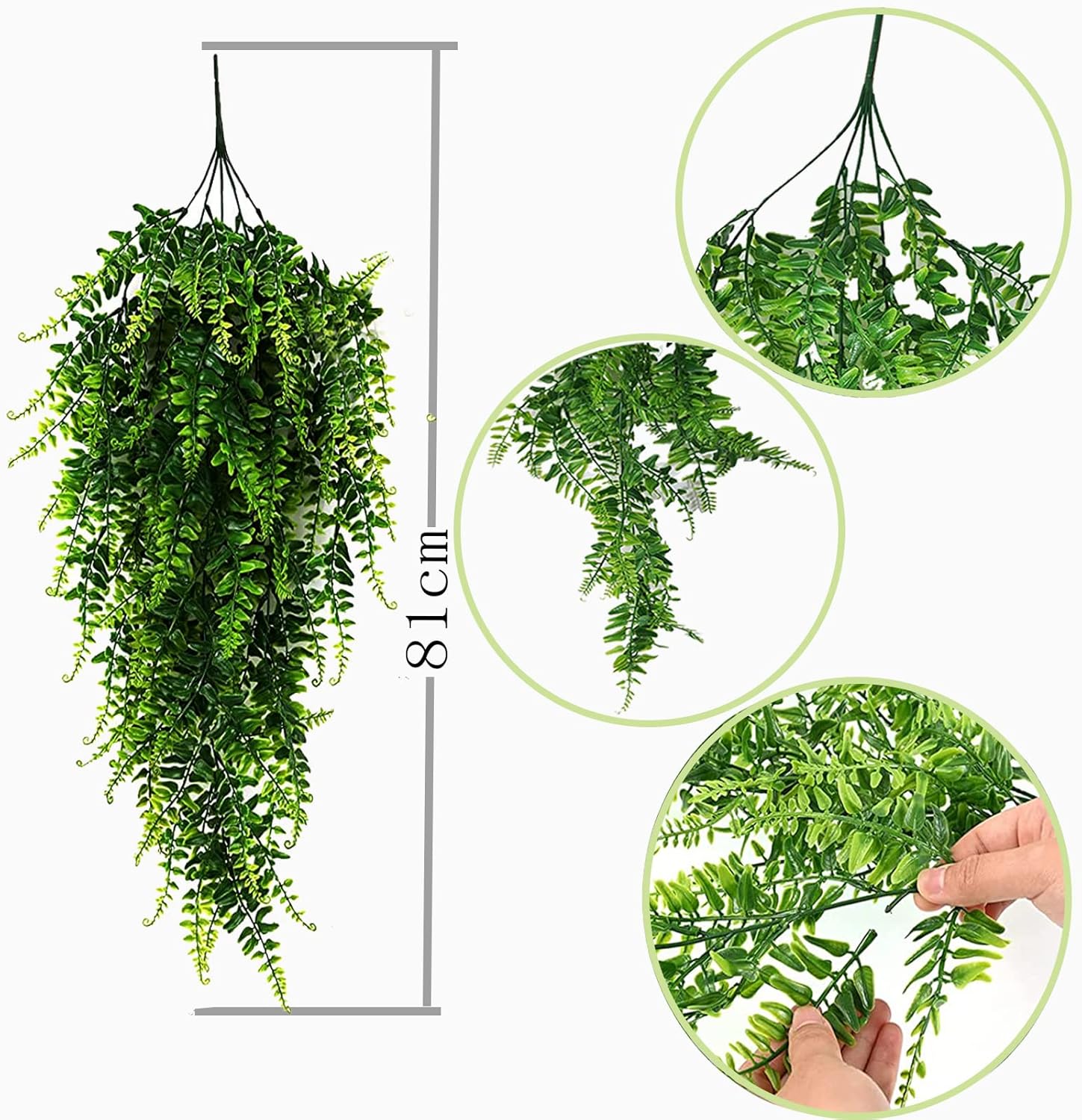Toprooms 4pcs Artificial Hanging Plants Faux Fern Ivy Vines