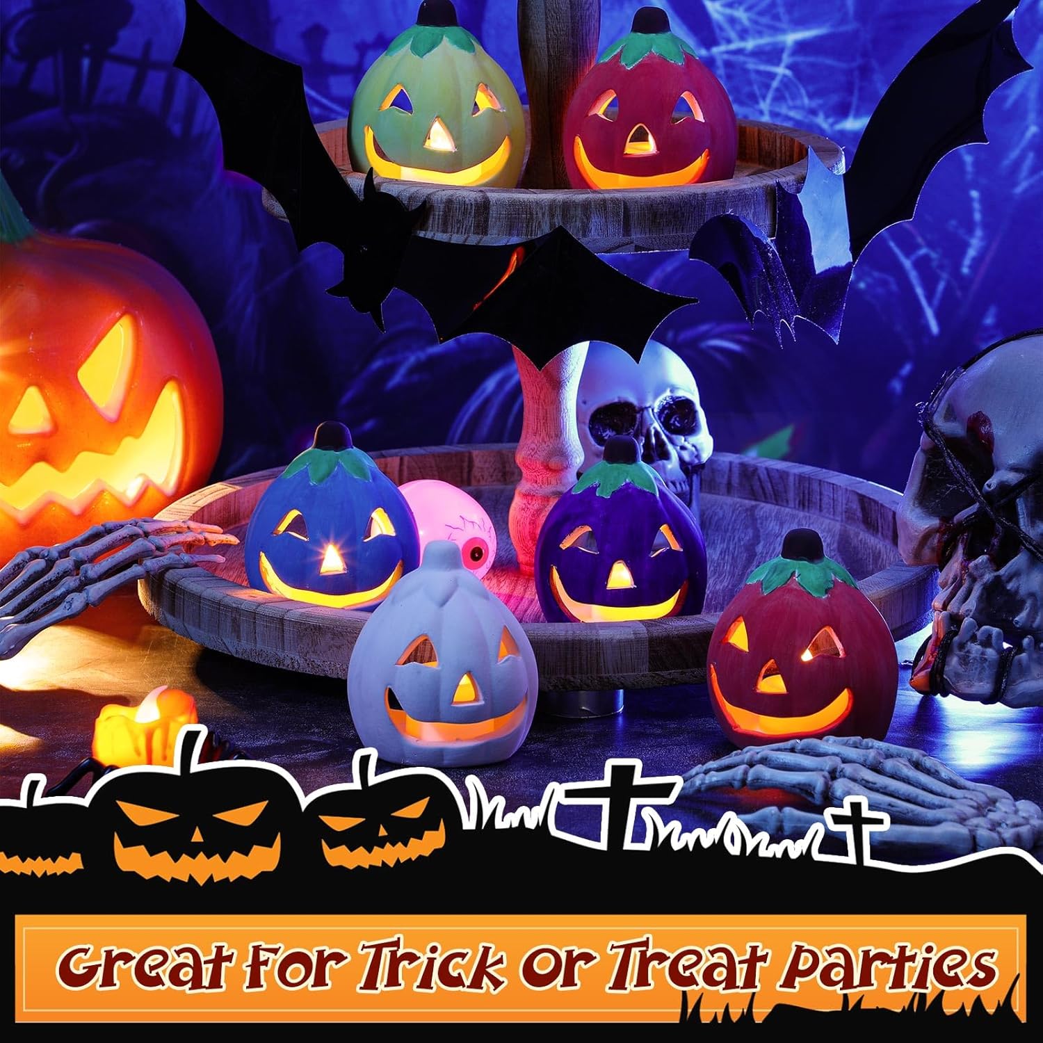 Cinnvoice Paint Your Own Ceramic Pumpkin Craft Kit 6 pcs