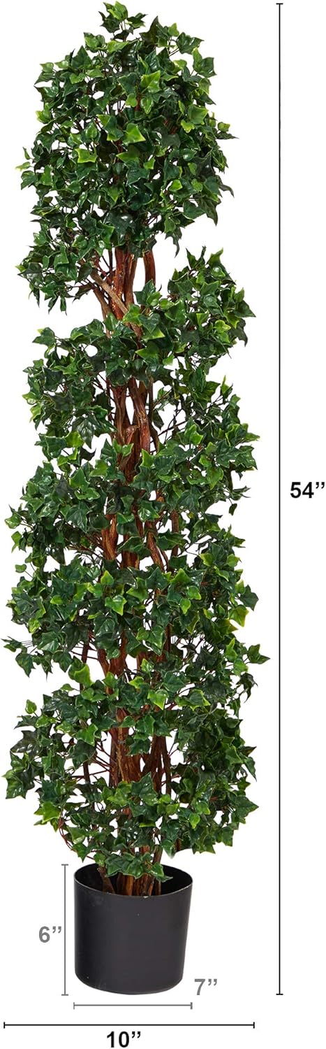 Nearly Natural 45ft English Ivy Spiral Topiary Artificial Tree