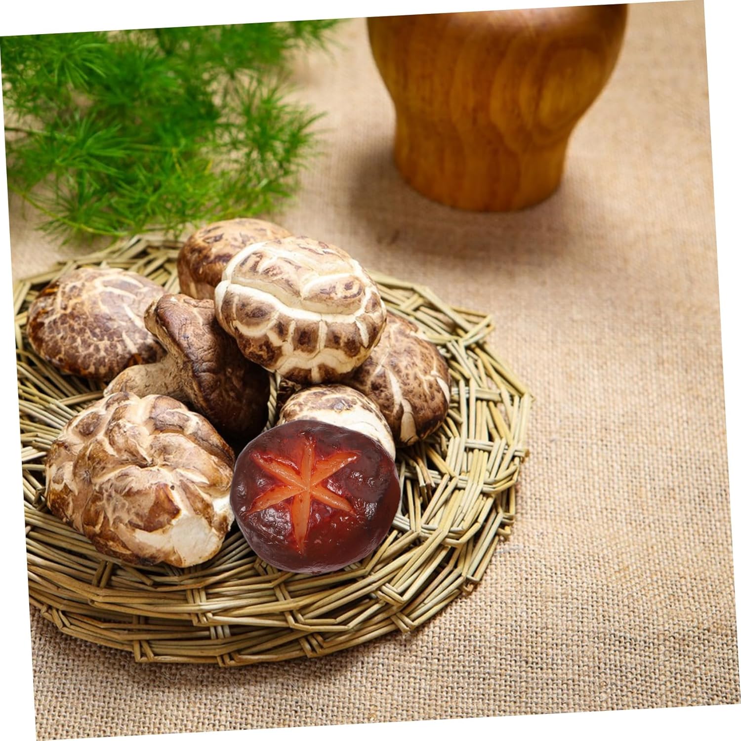 HOOTNEE 6PCS PVC Artificial Mushroom Decor Set