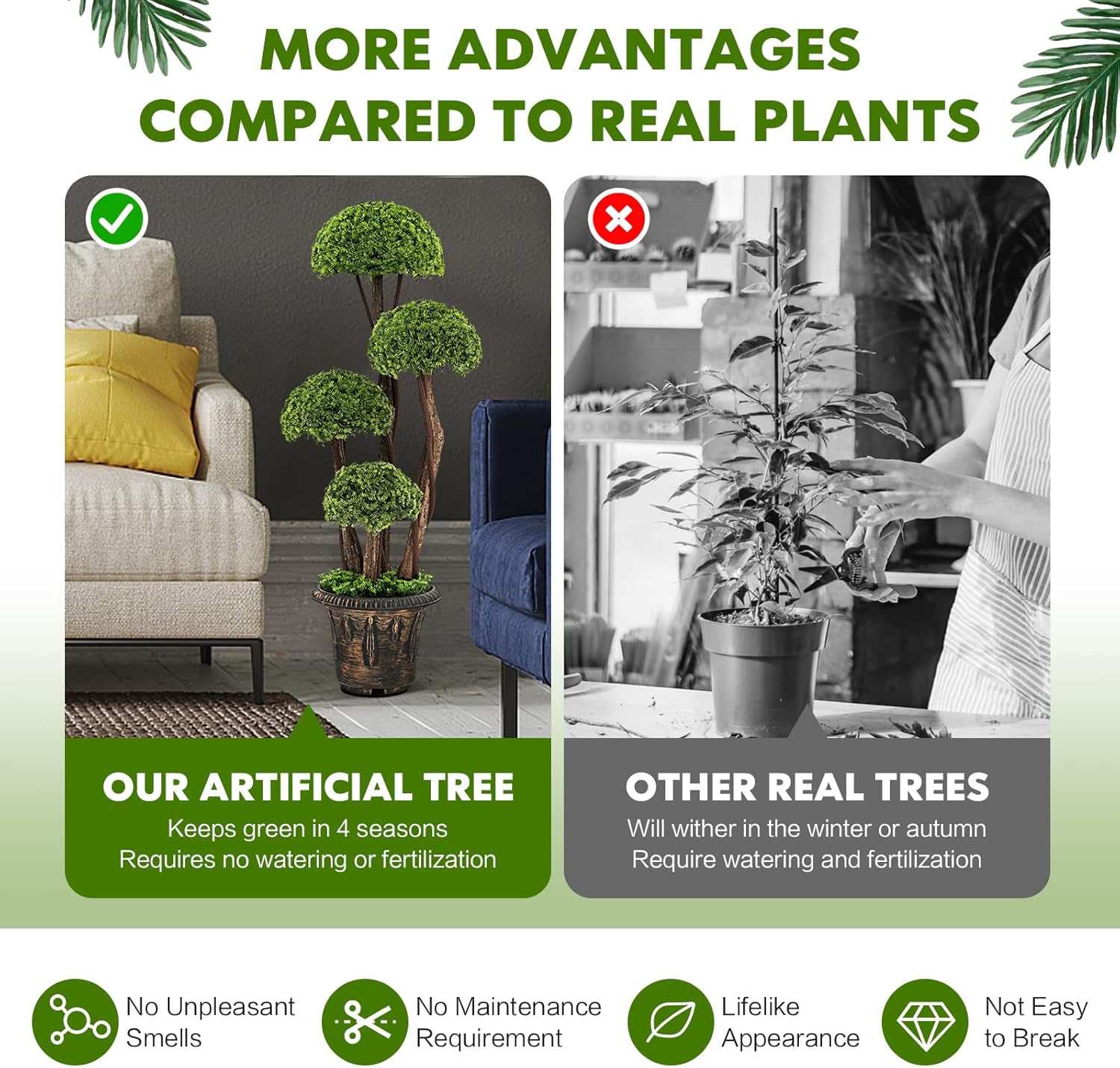 3ft Artificial Cypress Topiary Tree with Retro Cement Pot