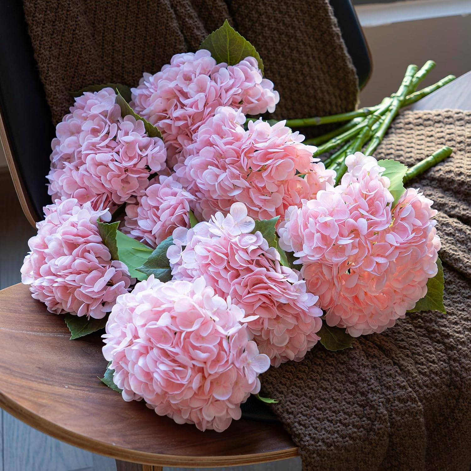 3PCS 22 Inch Realistic Artificial Hydrangea Flowers