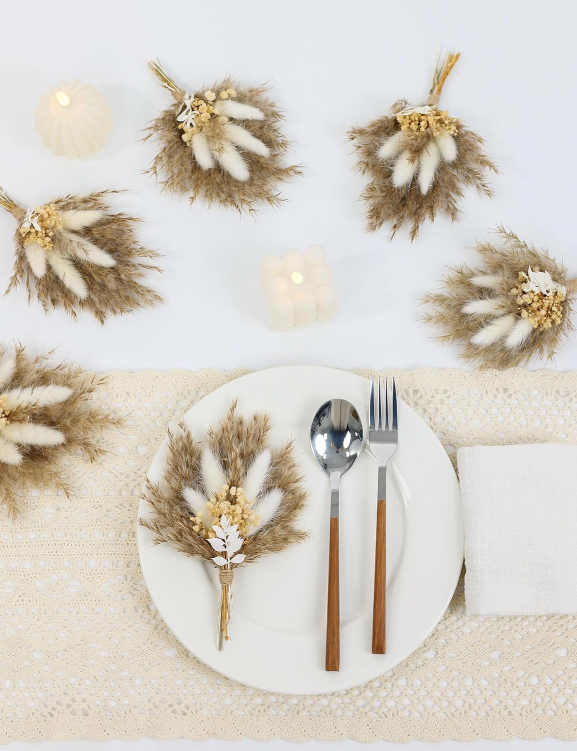 Mini Dried Flower Bouquet Set of 6 Boho Decor