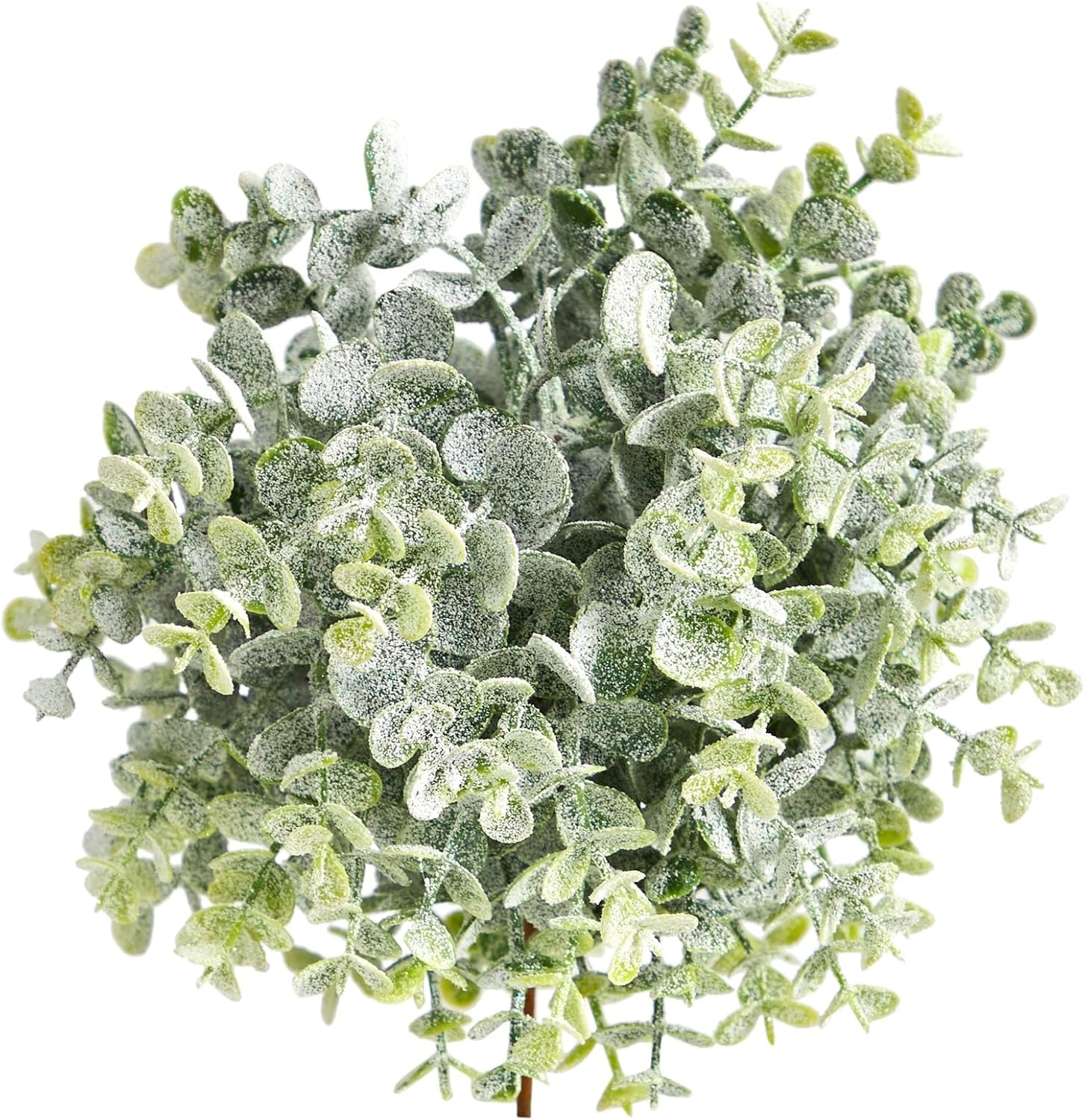 8 Inch Frosted Eucalyptus Artificial Topiary Set of 3 Green