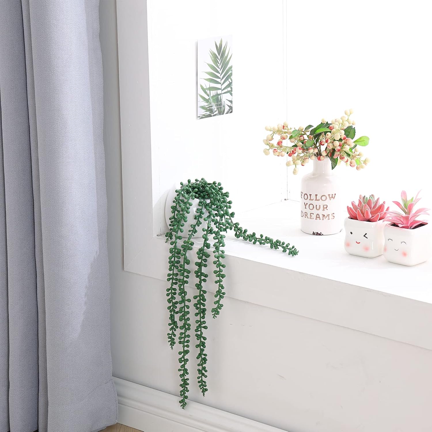 Tiita Artificial Succulents Hanging Plants Set of 2