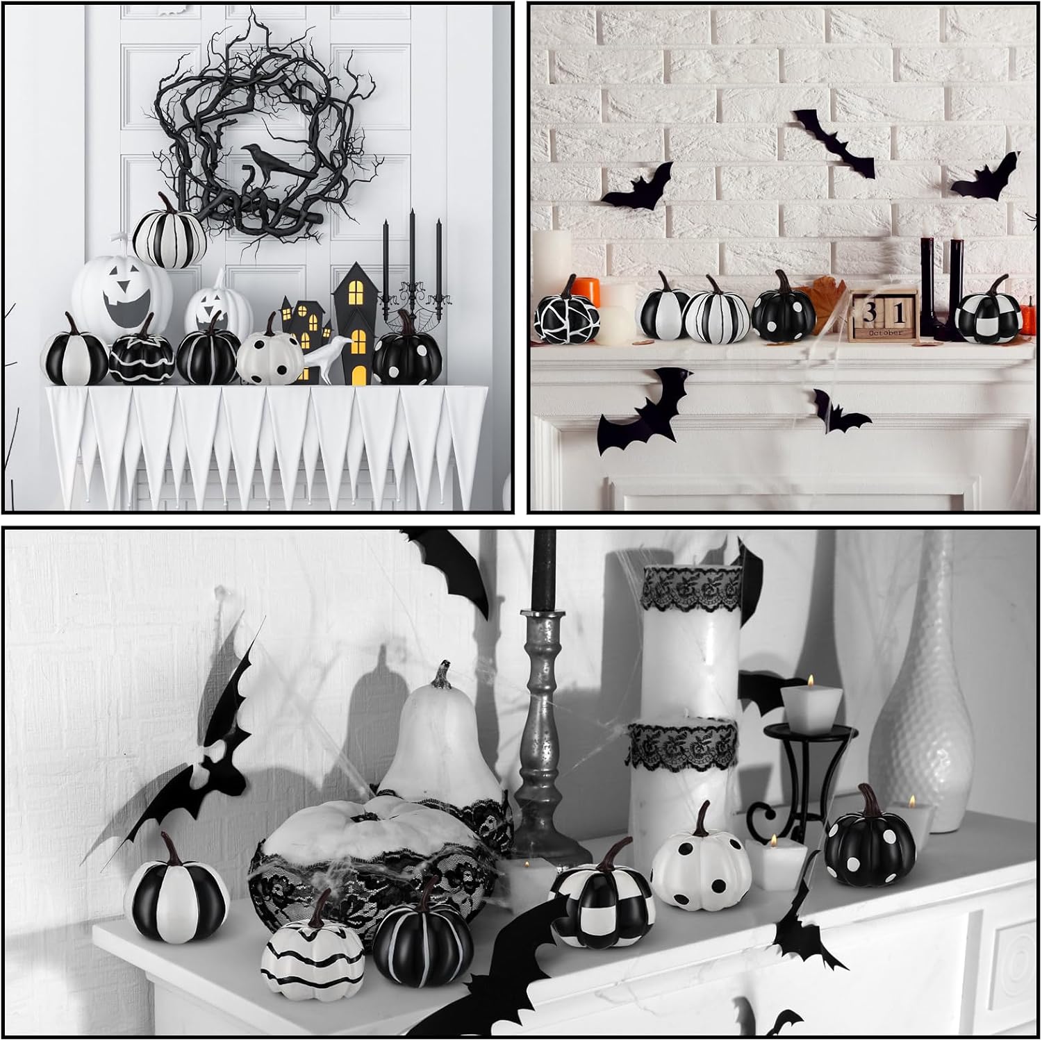 Leinuosen 9 Pcs Halloween Mini Pumpkin Decorations