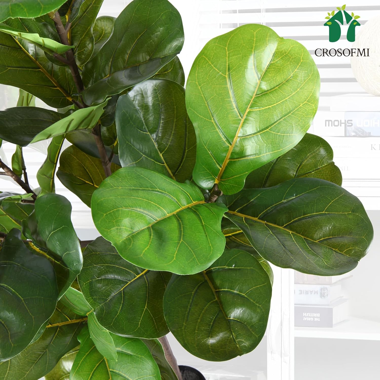 CROSOFMI Artificial Fiddle Leaf Fig Tree 65 Inch 2 Pack