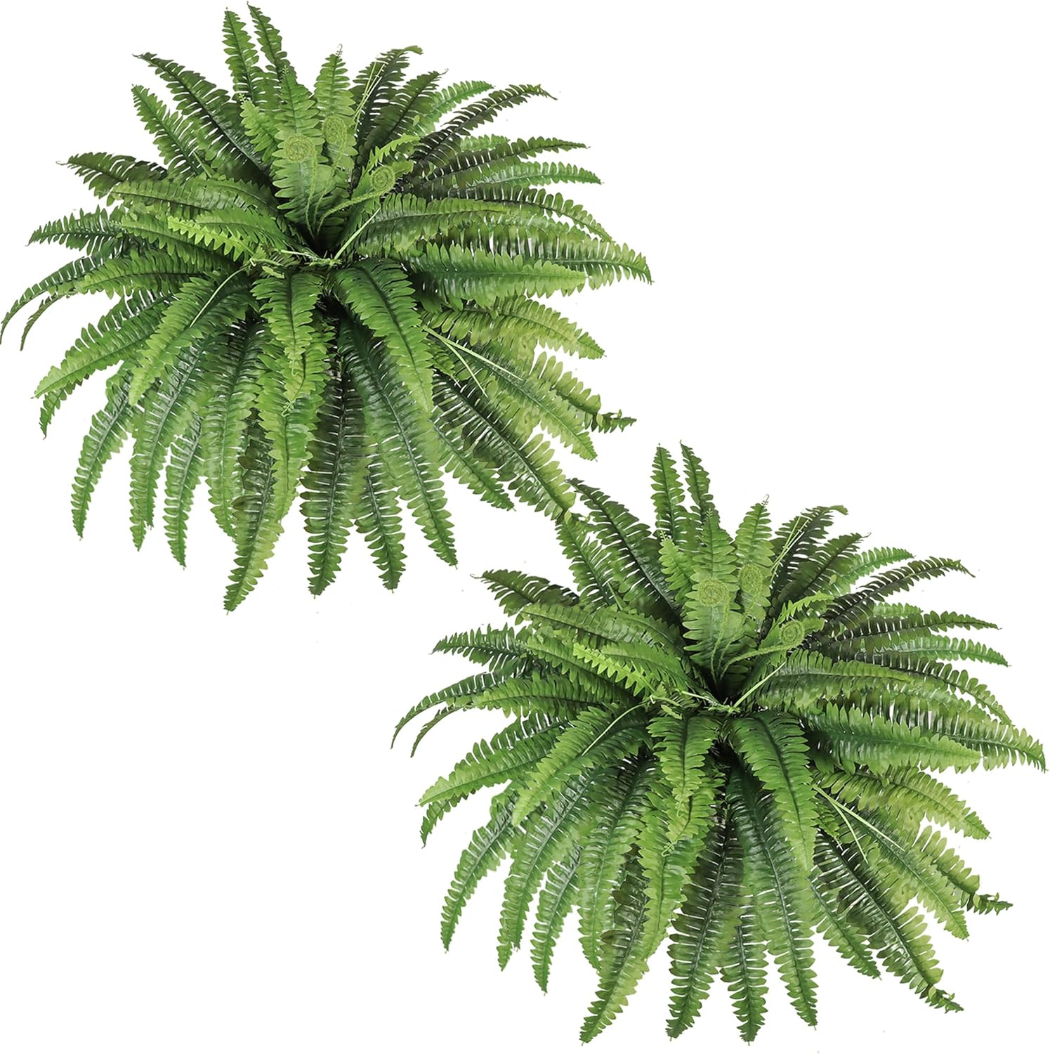 zooFernzoom Artificial Ferns 45in Large Fake Plants 2 Stems