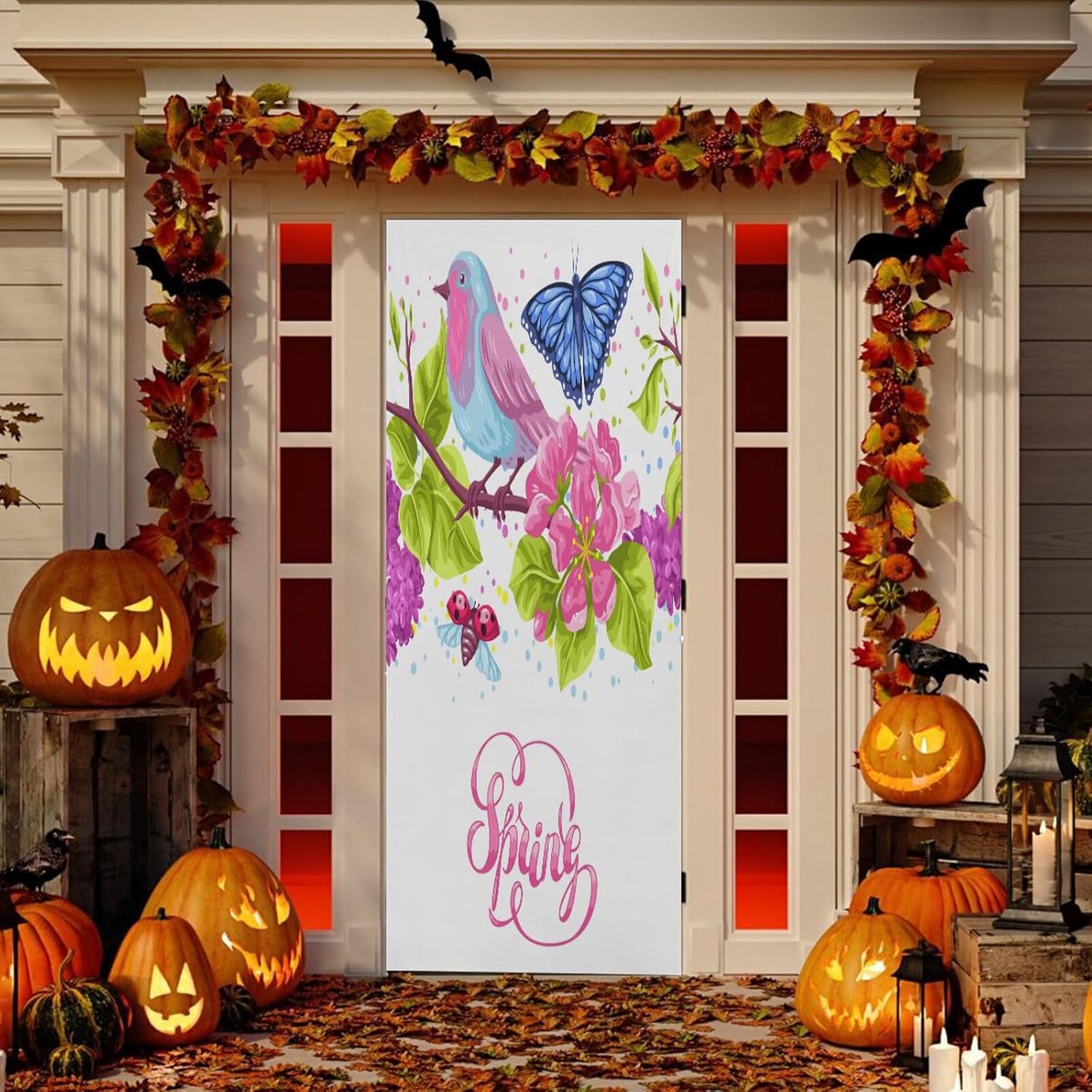 Susiyo Robin Birdie Butterfly Halloween Door Cover
