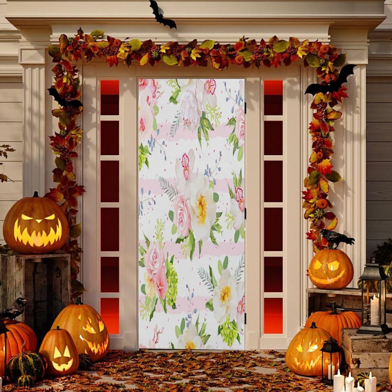 Susiyo Summer Garden Flowers Door Cover Washable High Elastic