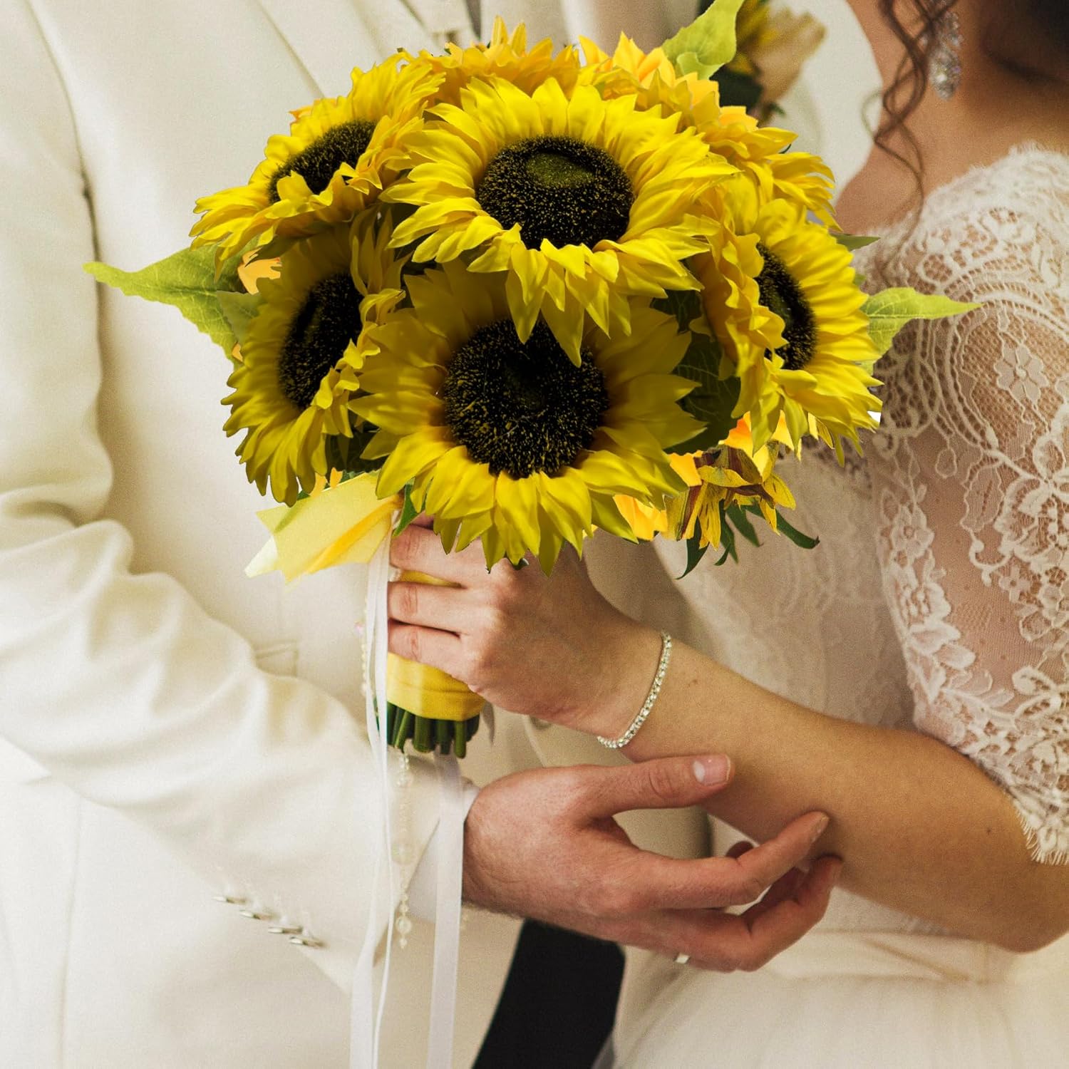 12PCS Artificial Sunflowers Silk Flower Wedding Decorations