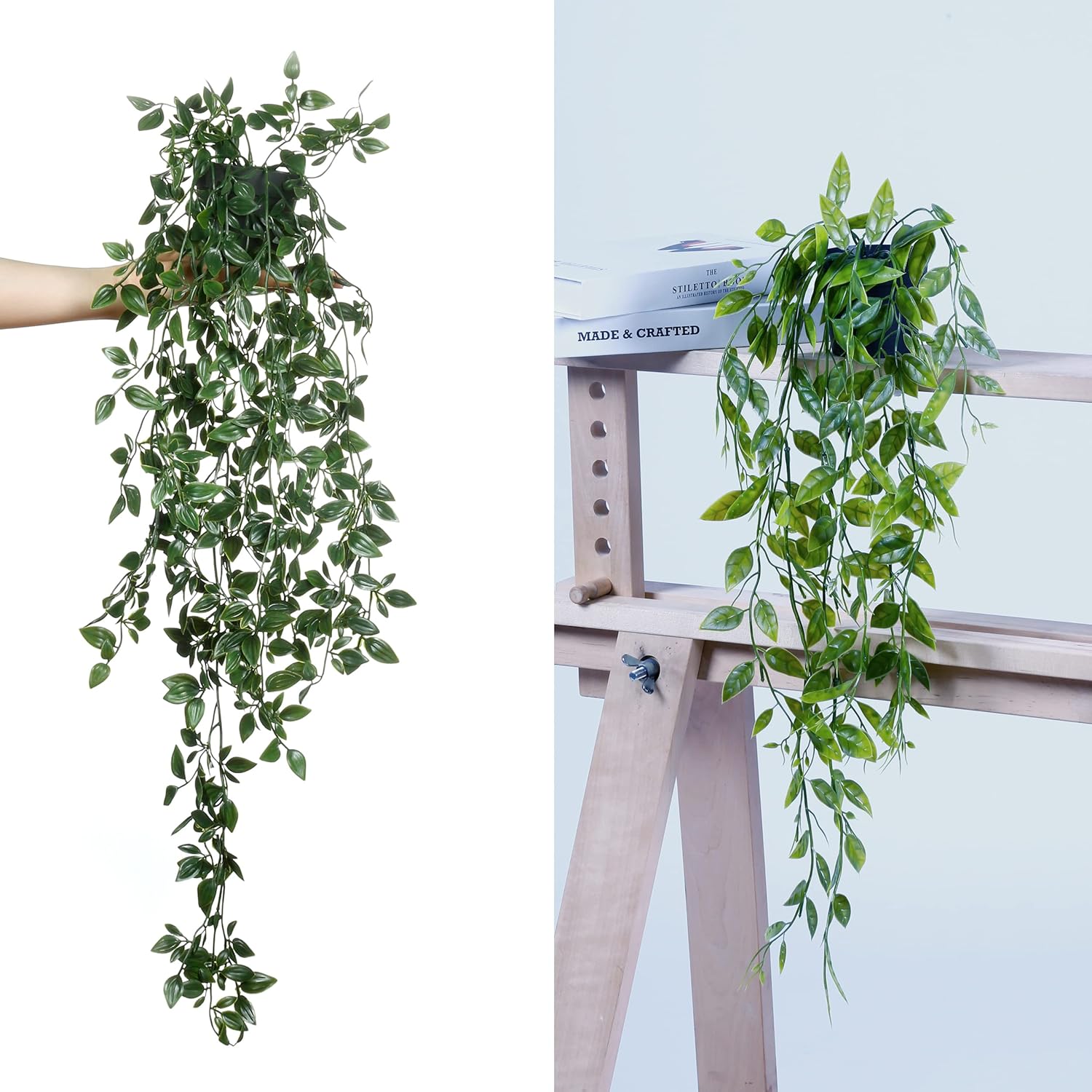 Sggvecsy 3 Pack Artificial Hanging Plants for Home Decor