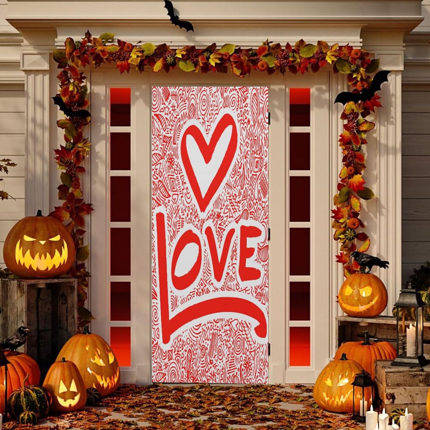 Susiyo Doodle Valentine Halloween Door Cover