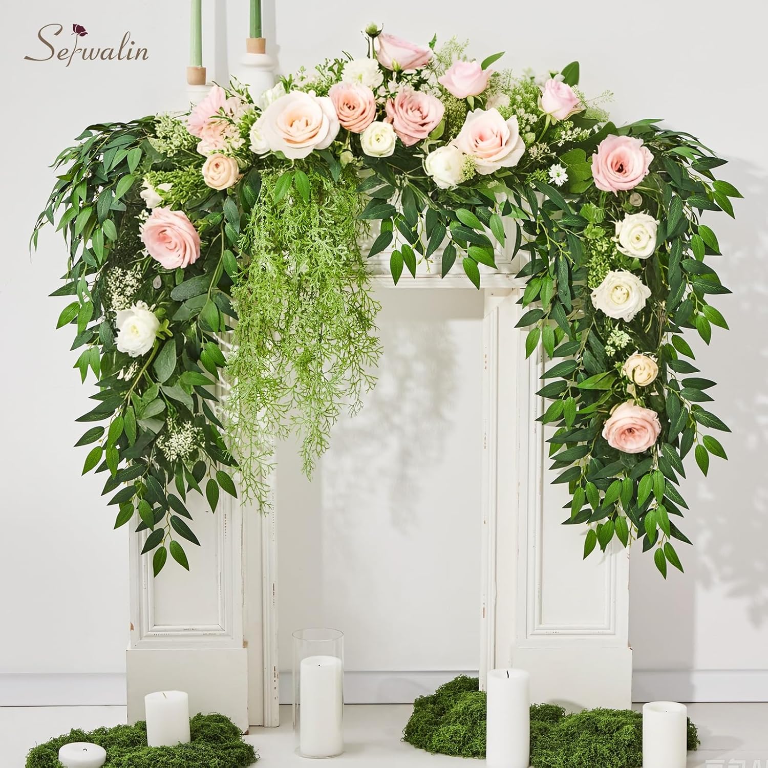 Serwalin 16Pcs Artificial Italian Ruscus Greenery Stems