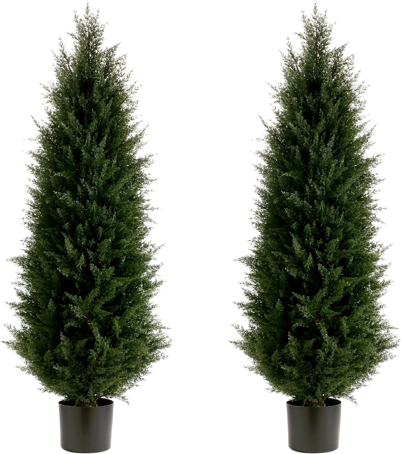 Artificial Cedar Trees Set of 2 UV Resistant Outdoor Faux Plants