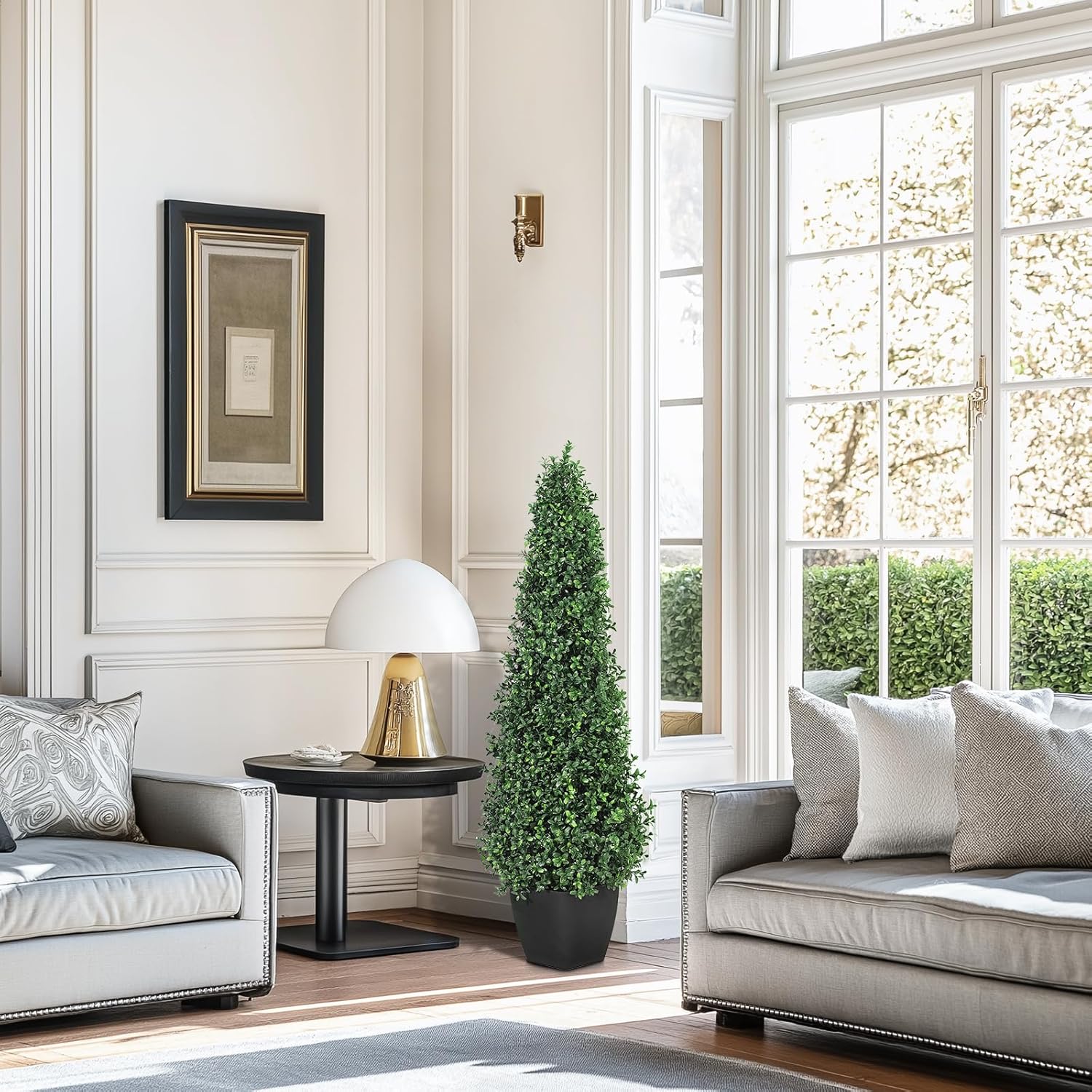 GarveeHome Artificial Boxwood Topiary Trees Set of 2