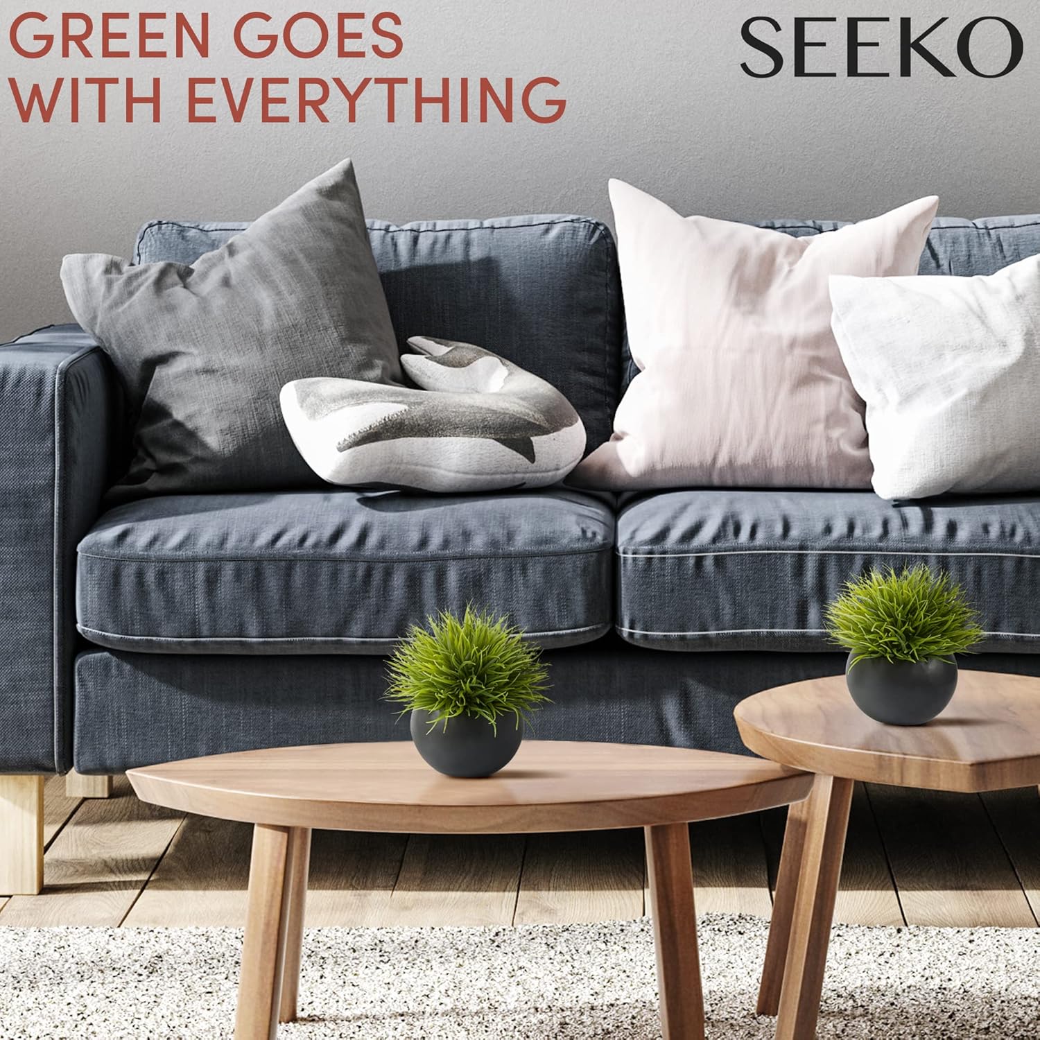 SEEKO Succulents Artificial Plants 2 Pack