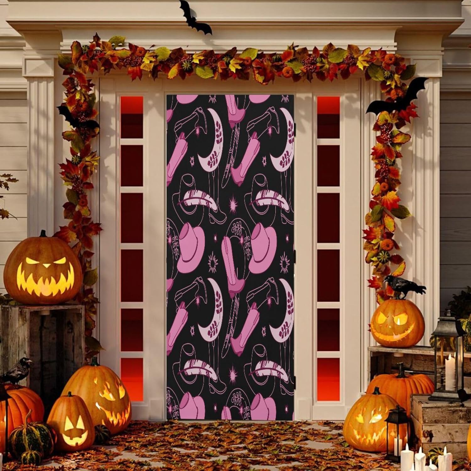 Susiyo Retro Halloween Door Cover 32x79 in