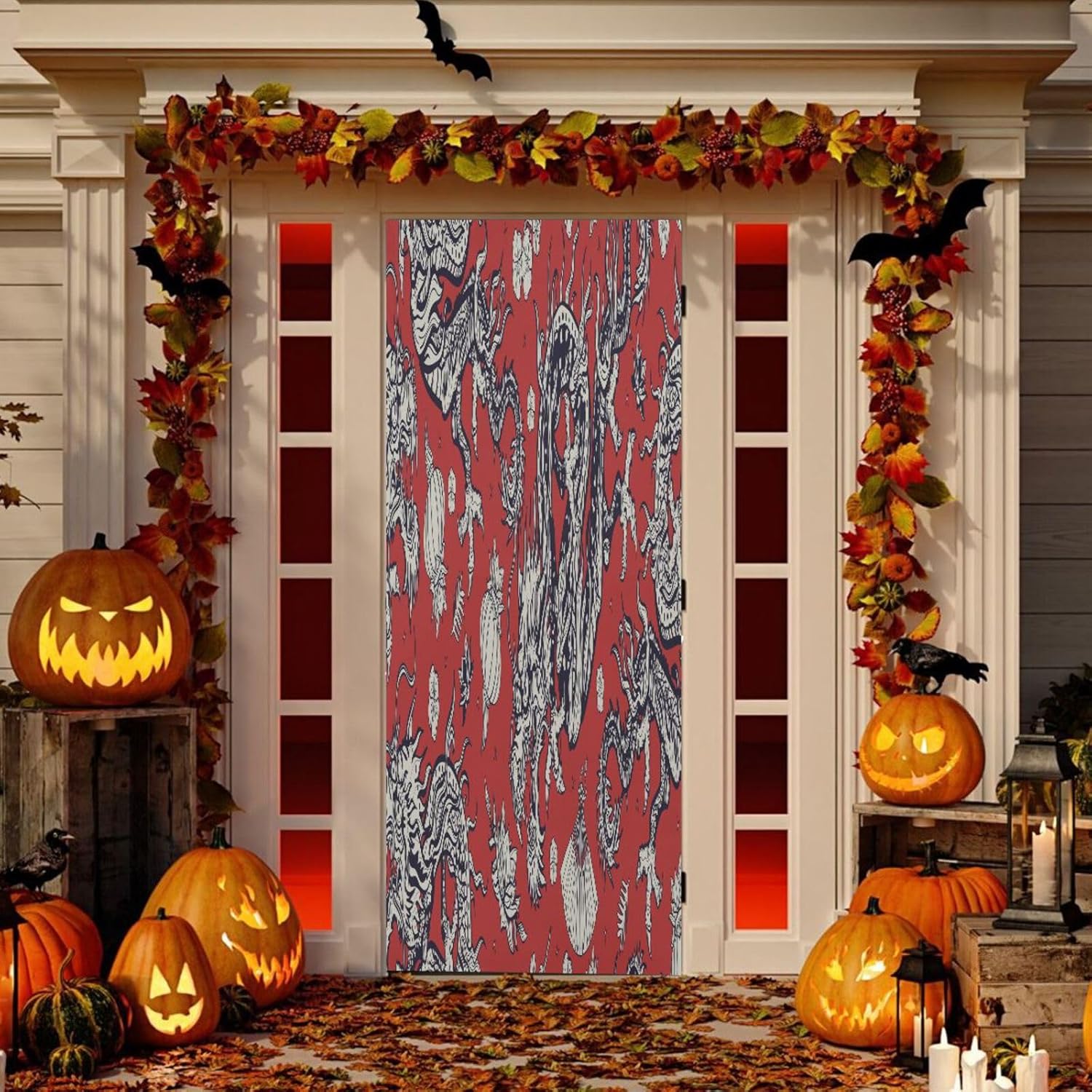 Susiyo Chinese Dragons Red Halloween Door Cover