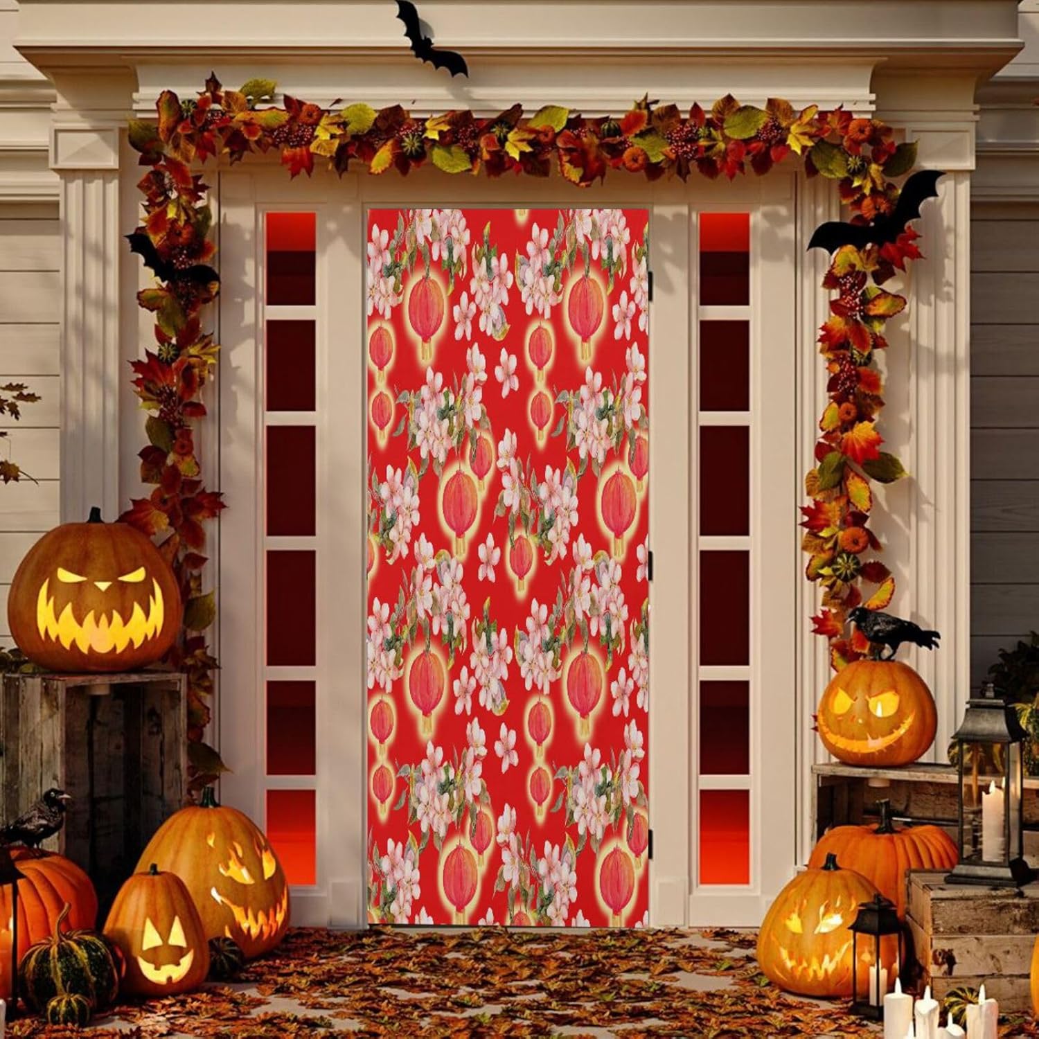 Susiyo Plum Blossom Christmas Door Cover 32x79 in