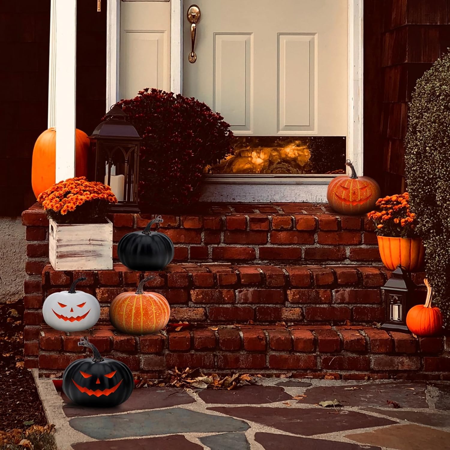 Gresorth 55 Inch Artificial White Pumpkin Decor