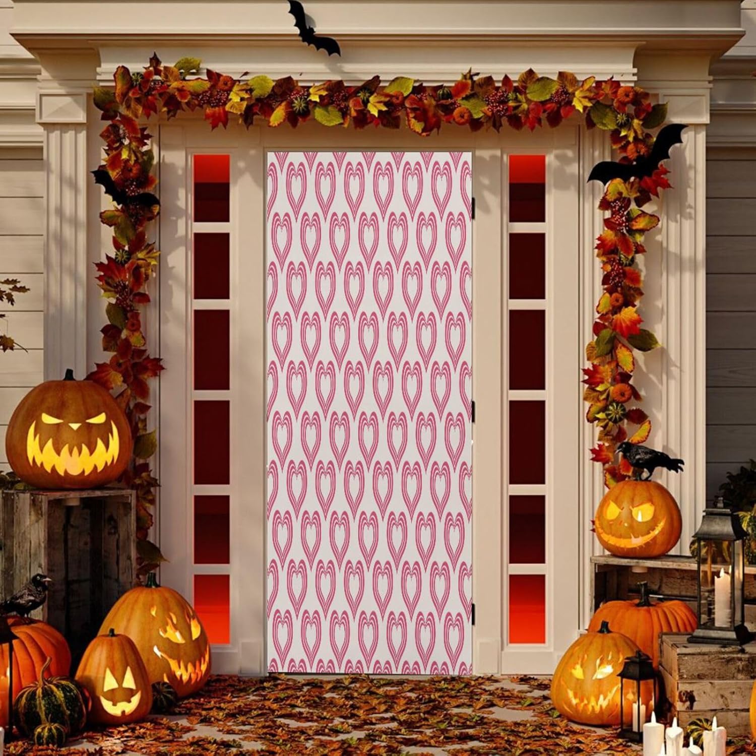 Susiyo Pink Hearts Door Cover 35x79 Inch