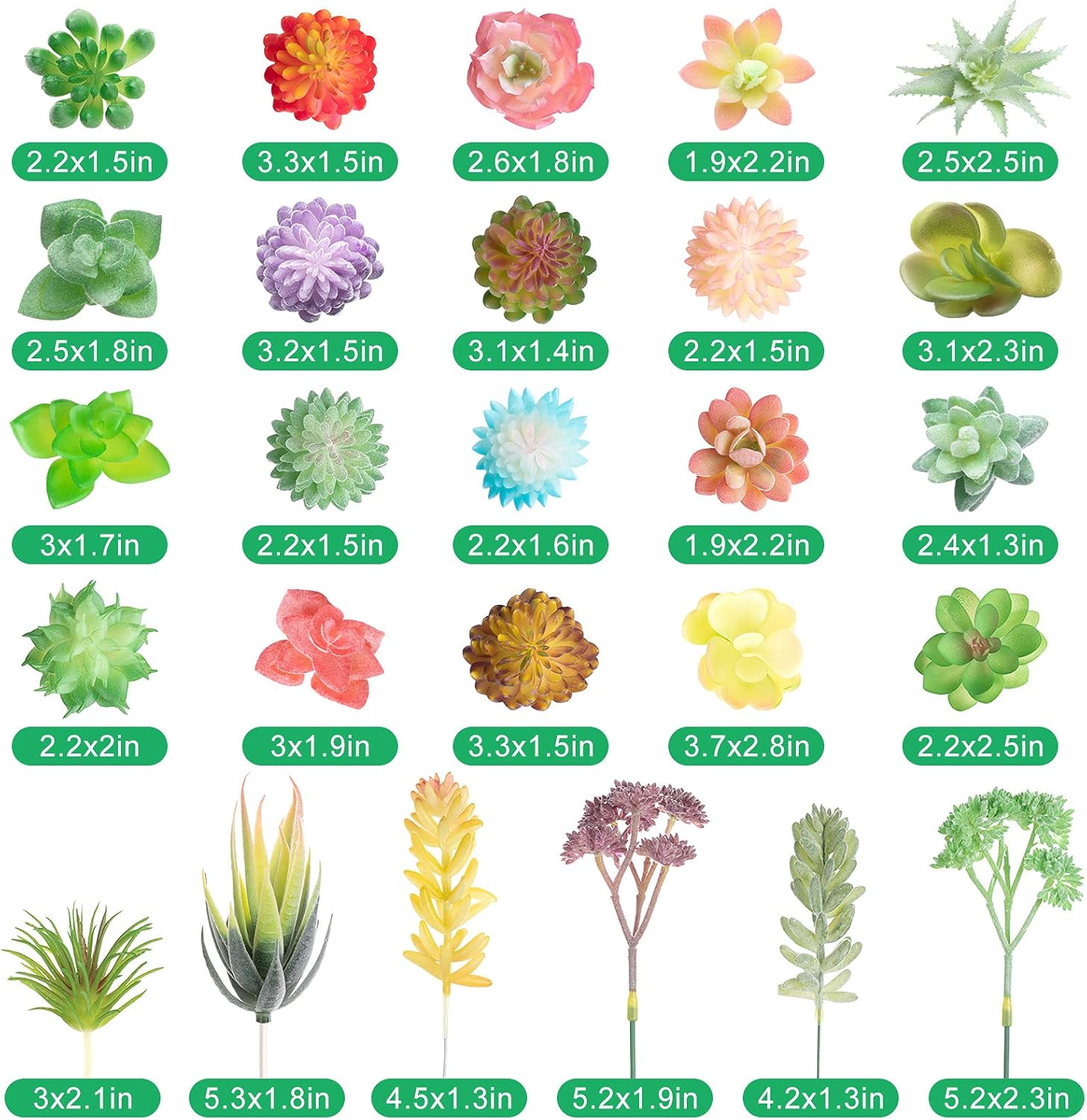 Jutom 32 Pieces Mini Artificial Succulents for Home Decor