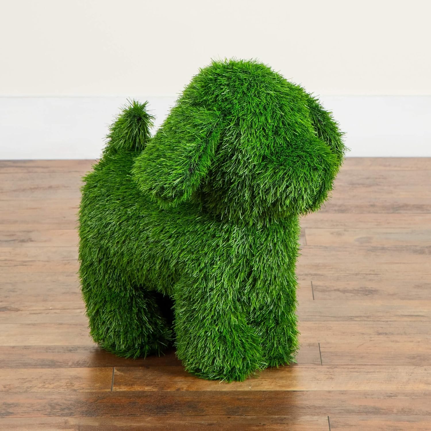 Nearly Natural 18in UV Resistant Artificial Grass Topiary Dog